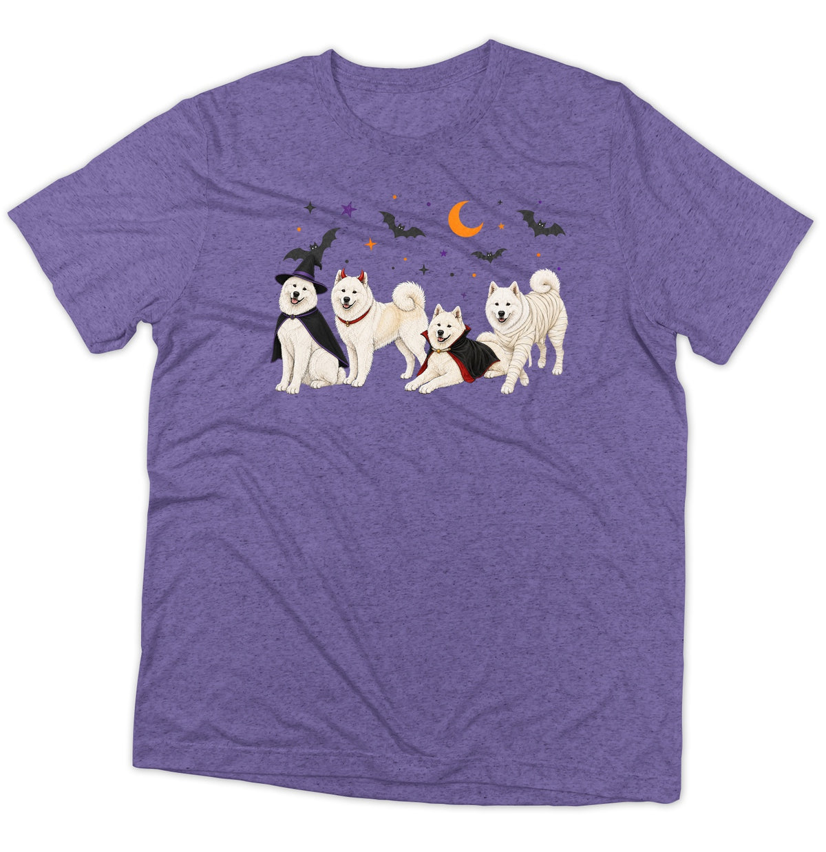 Samoyed Halloween Lineup - Adult Tri-Blend T-Shirt