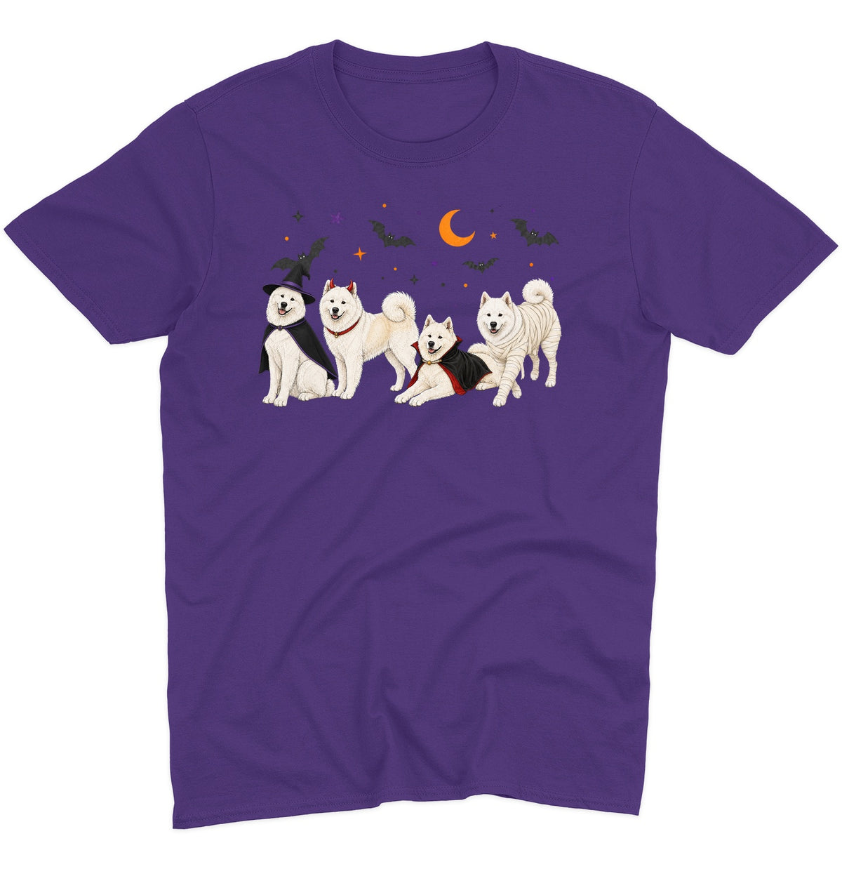 Samoyed Halloween Lineup - Adult Unisex T-Shirt