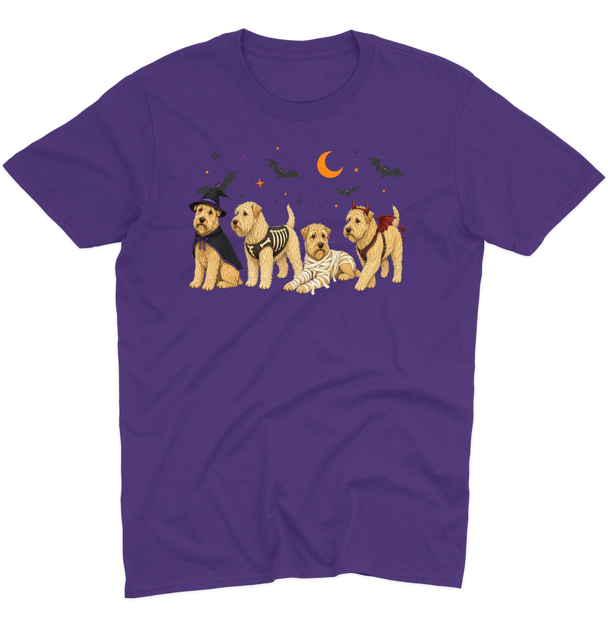 Soft Coated Wheaten Terrier Halloween Lineup - Adult Unisex T-Shirt