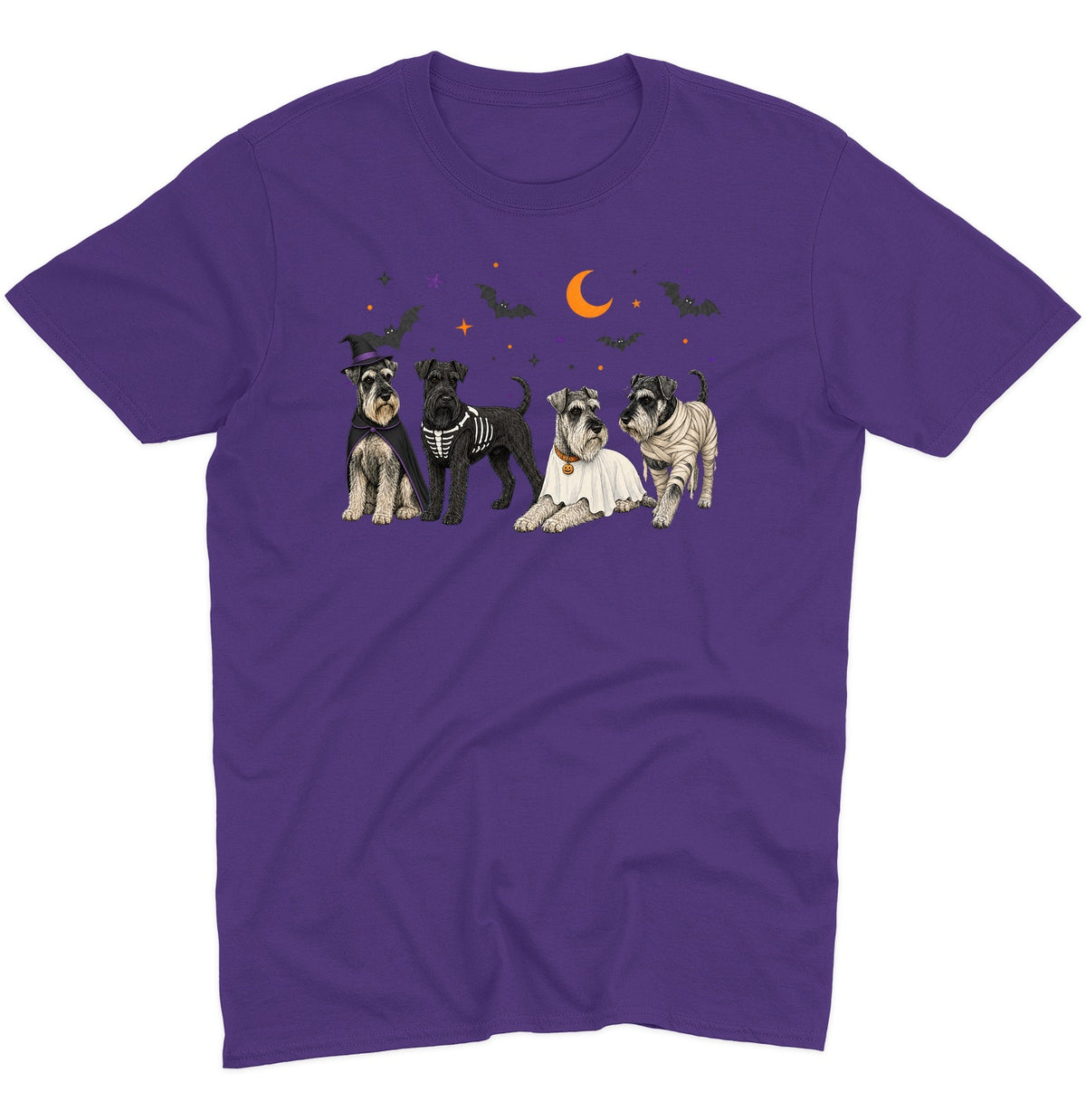 Standard Schnauzer Halloween Lineup - Adult Unisex T-Shirt