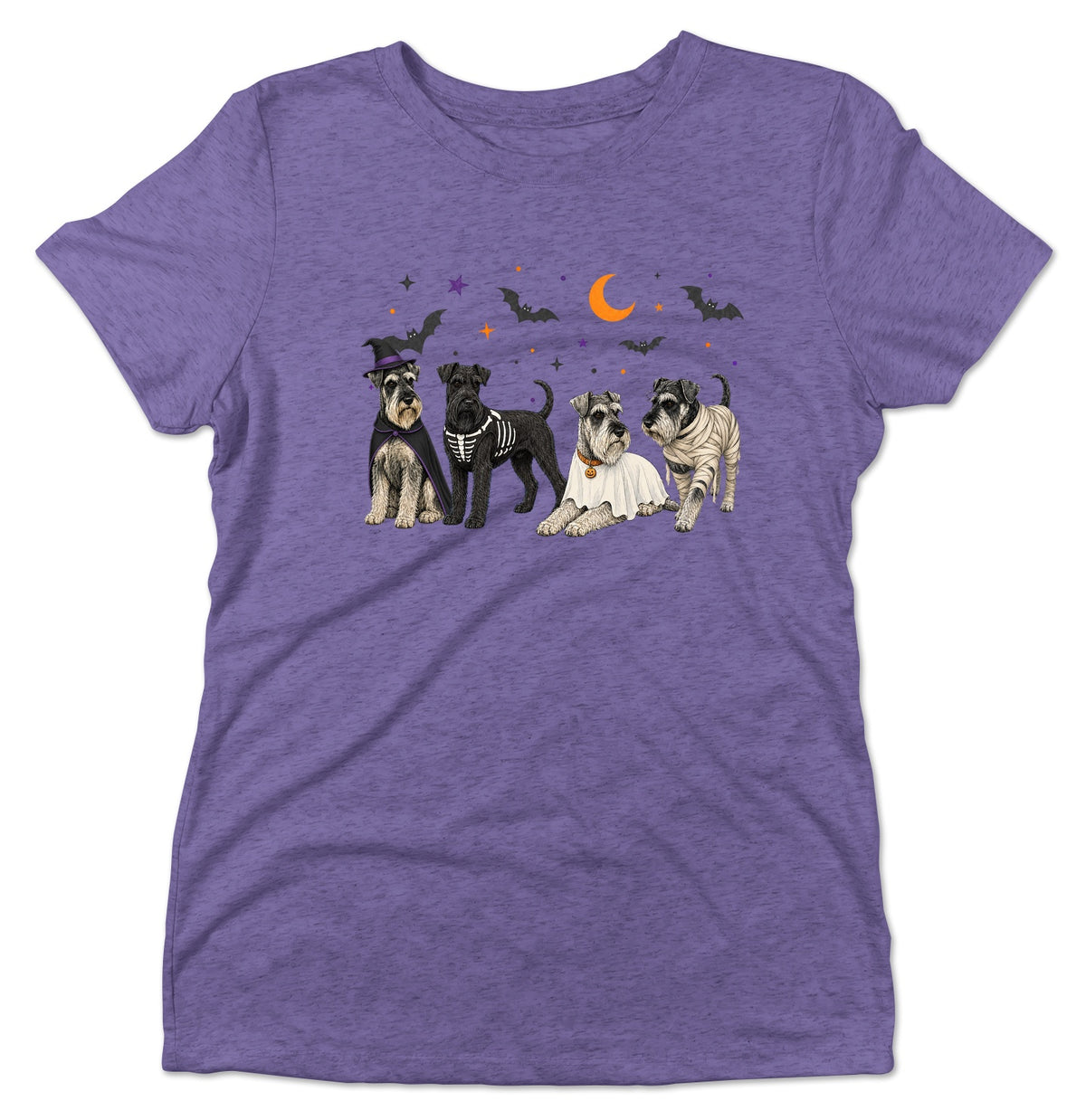 Standard Schnauzer Halloween Lineup - Women's Tri-Blend T-Shirt