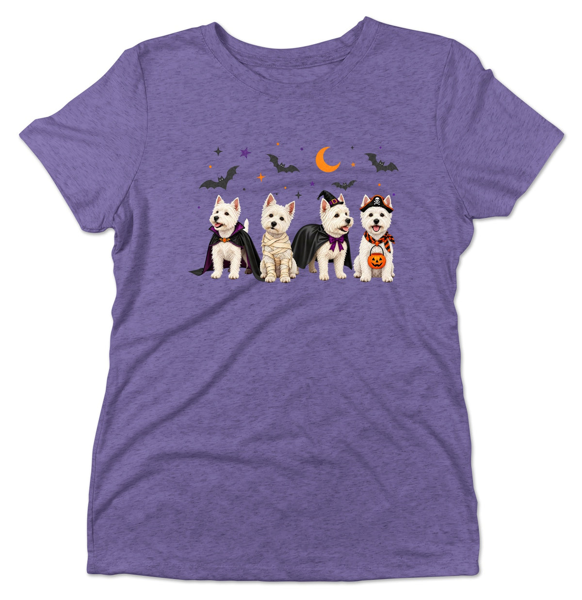 West Highland White Terrier Halloween Lineup - Women's Tri-Blend T-Shirt