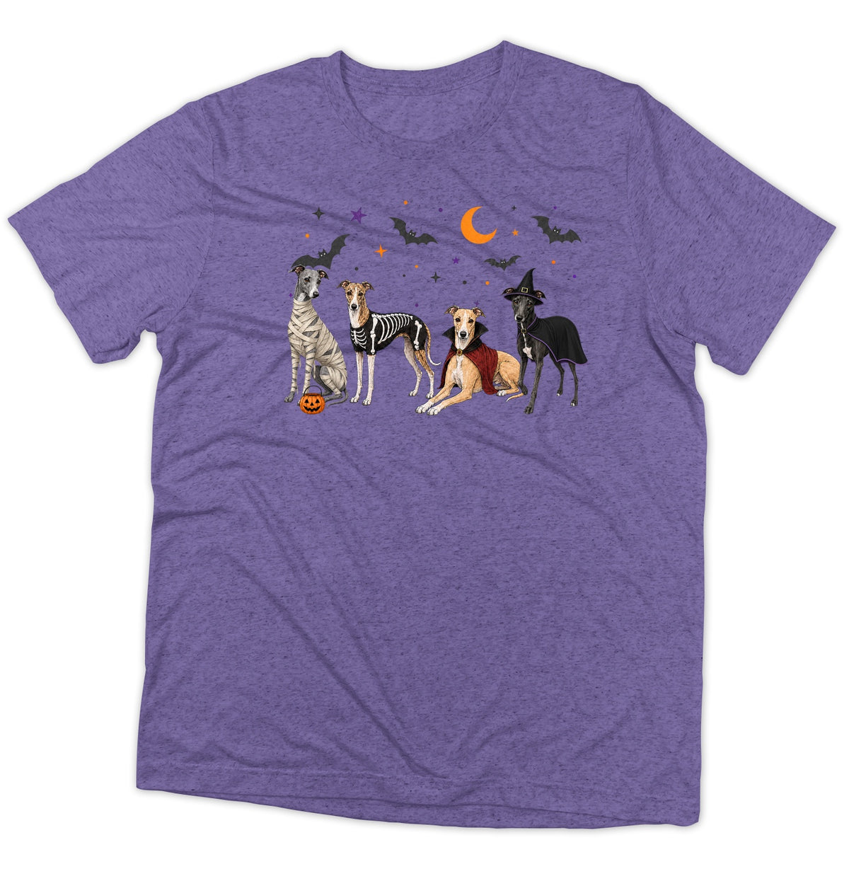 Whippet Halloween Lineup - Adult Tri-Blend T-Shirt