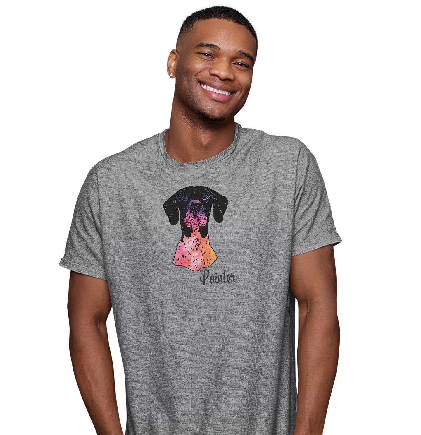 Colorful German Shorthaired Pointer Headshot - Adult Unisex T-Shirt