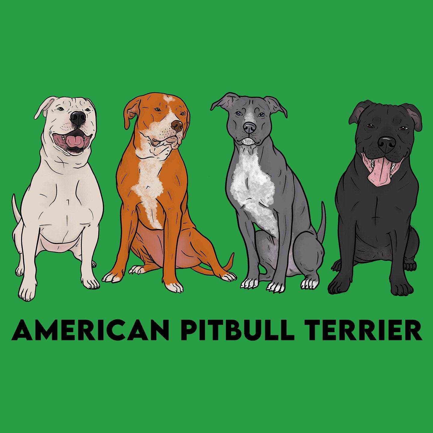American Pit Bull Terrier Line Up - Adult Unisex T-Shirt