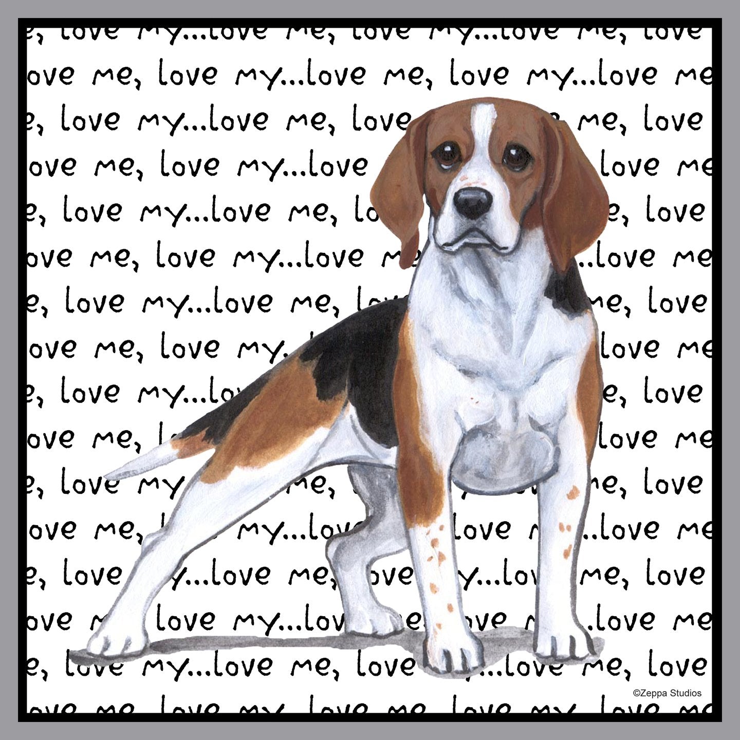 Beagle Love Text - Adult Unisex T-Shirt