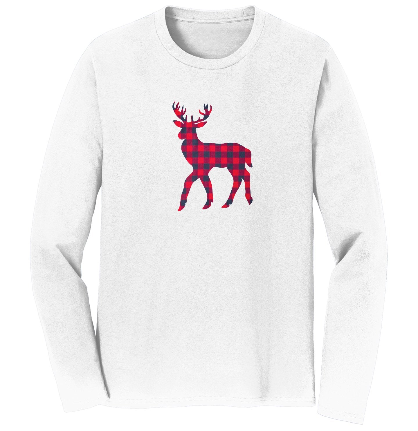 Plaid Deer - Adult Unisex Long Sleeve T-Shirt