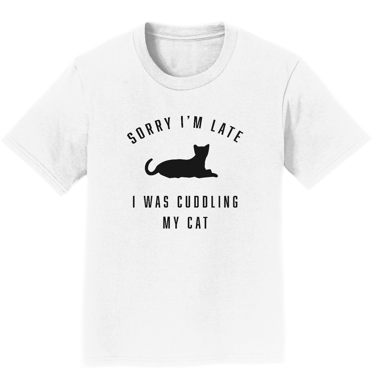 Sorry I'm Late Cat Cuddling Silhouette - Kids' Unisex T-Shirt