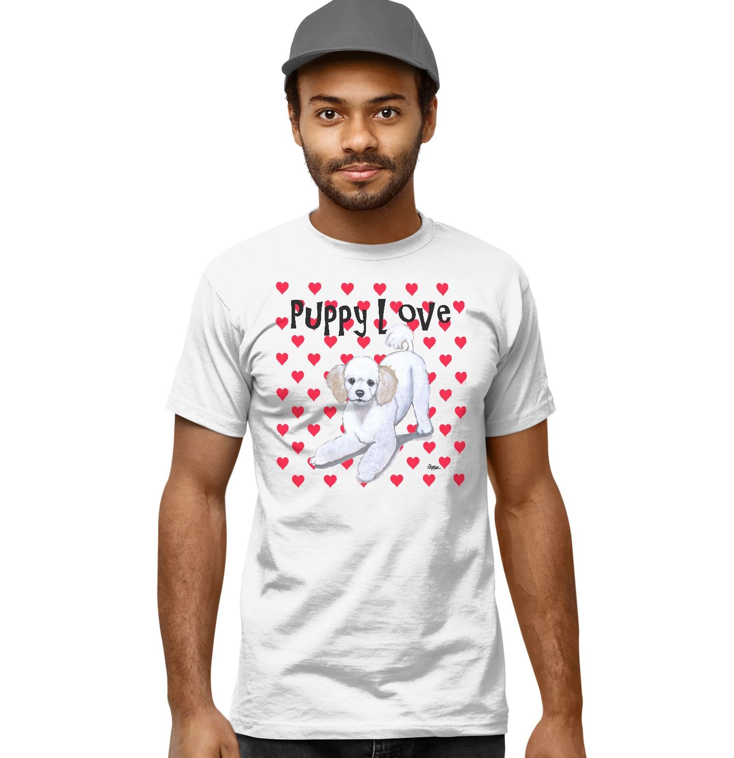 Poodle Puppy Love - Adult Unisex T-Shirt