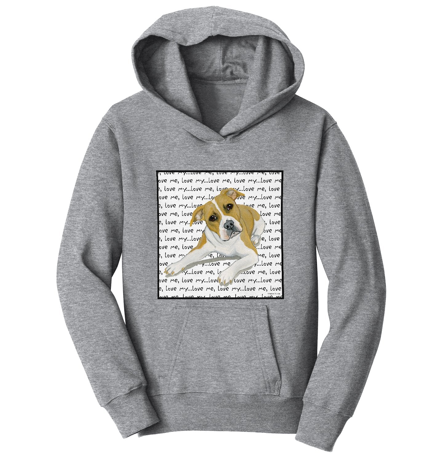 Animal Pride - American Pit Bull Love Text  - Kids' Unisex Hoodie Sweatshirt