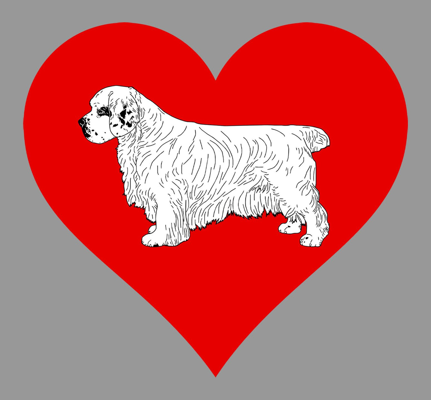 Clumber Spaniel on Heart Left Chest - Women's Full-Zip Hoodie Sweatshirt