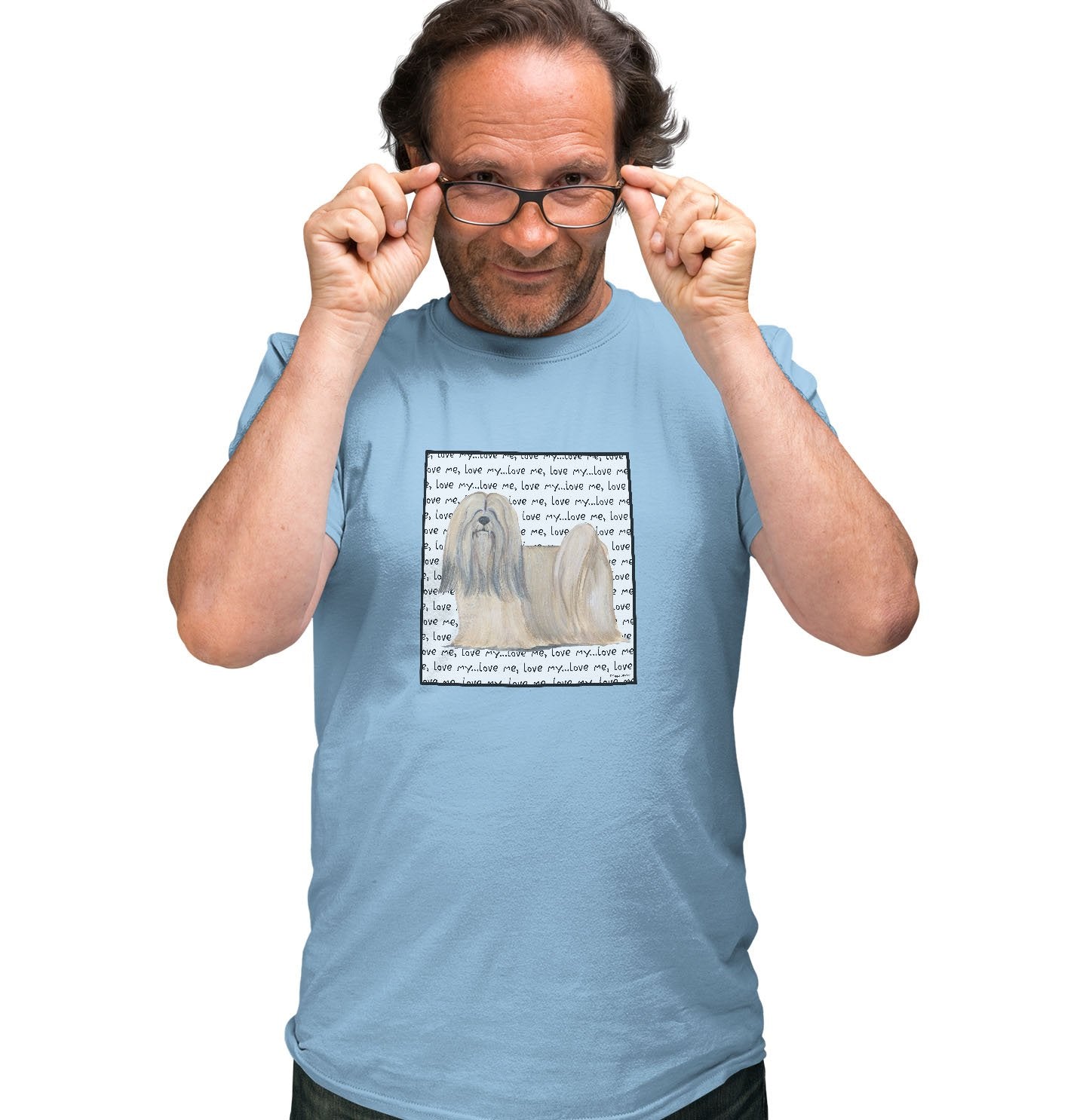 Lhasa Apso Love Text - Adult Unisex T-Shirt