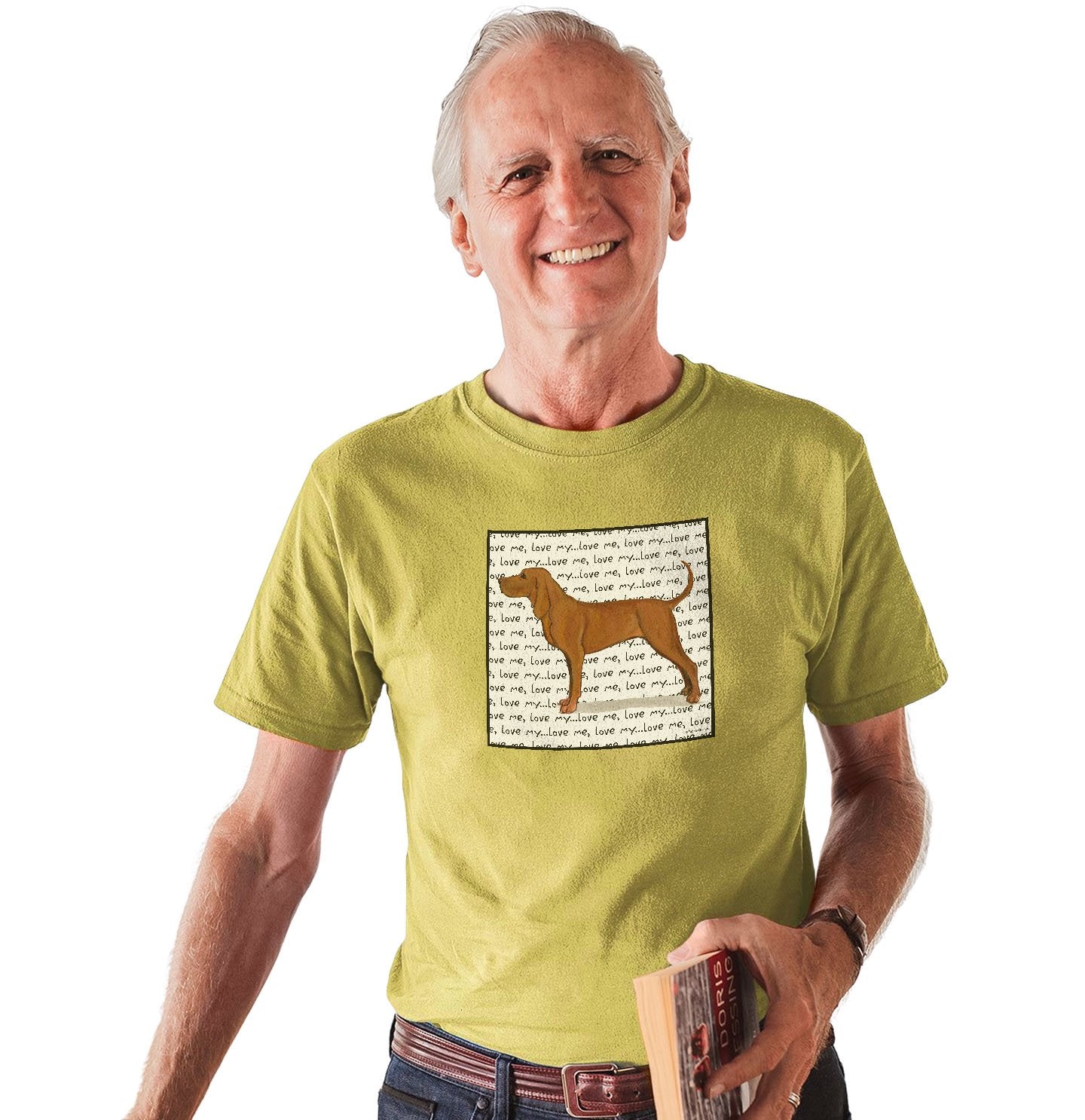 Redbone Coonhound Love Text - Adult Unisex T-Shirt