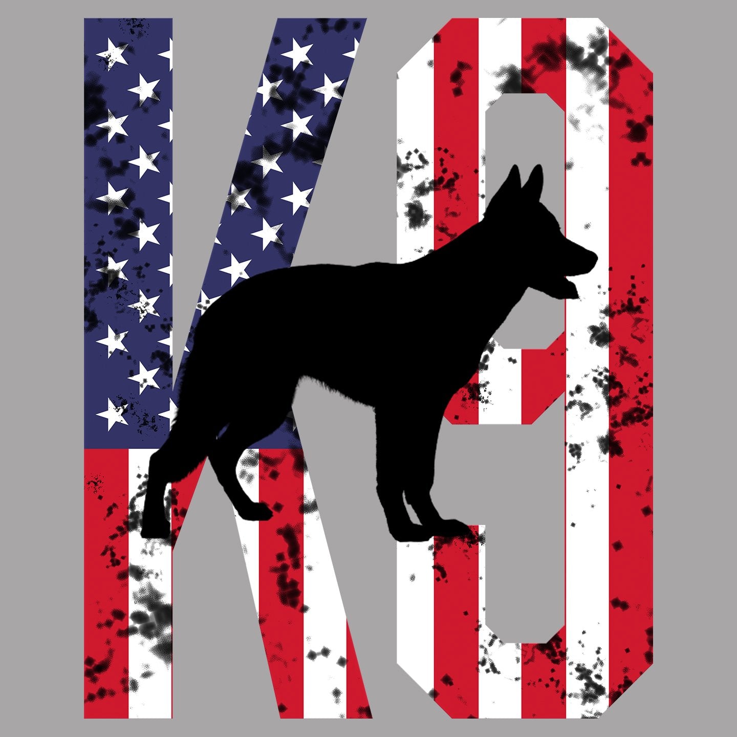 K9 German Shepherd Silhouette - Women's V-Neck T-Shirt