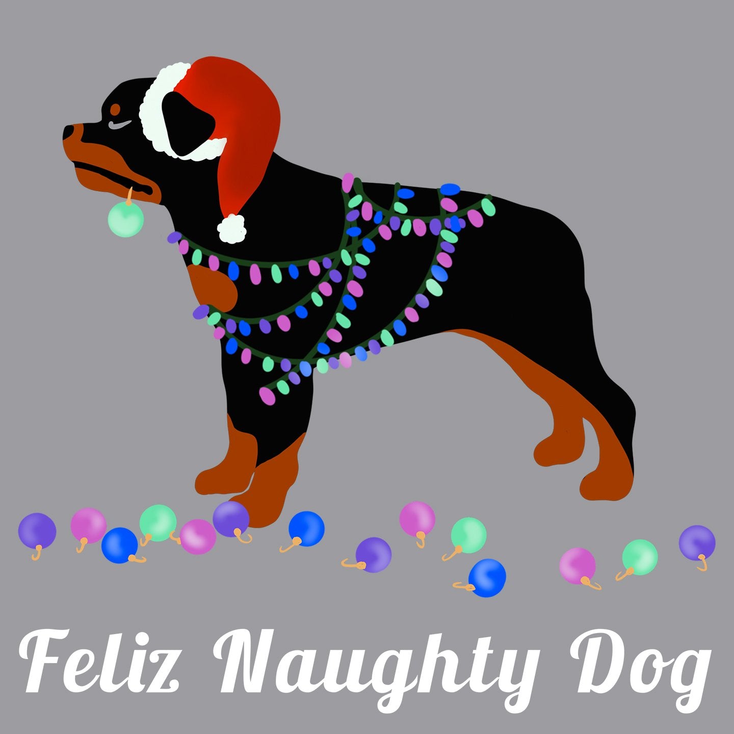 Feliz Naughty Dog Rottweiler - Adult Unisex Long Sleeve T-Shirt