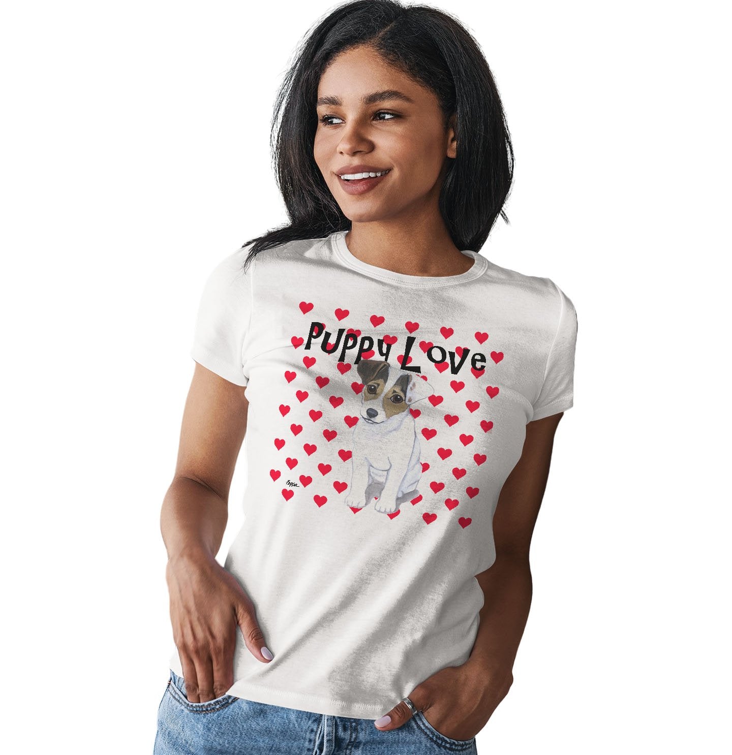 Jack Russell Puppy Love - Women's Fitted T-Shirt
