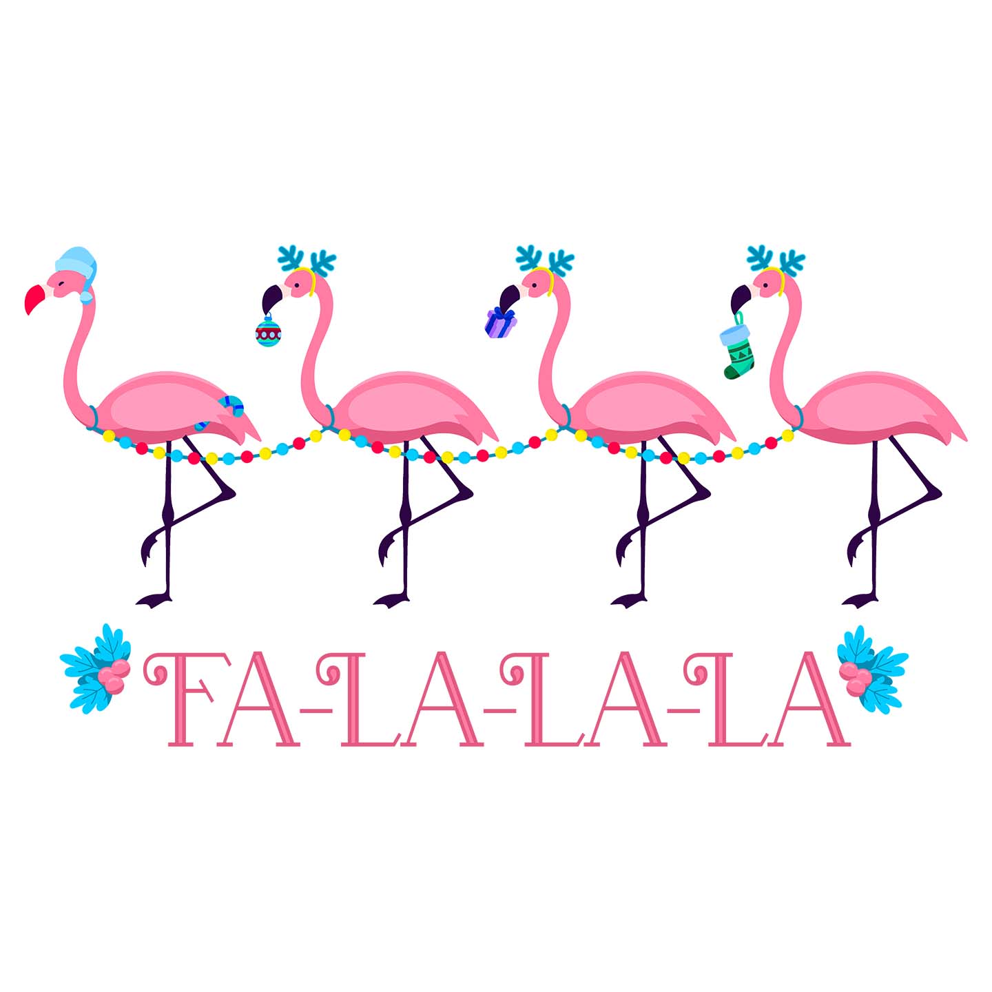 Falalamingos - Women's V-Neck Long Sleeve T-Shirt