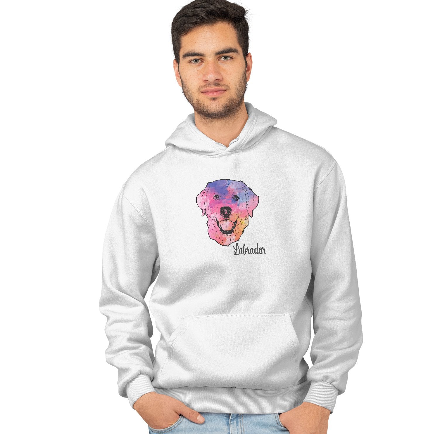 Animal Pride - Colorful Labrador Headshot - Adult Unisex Hoodie Sweatshirt
