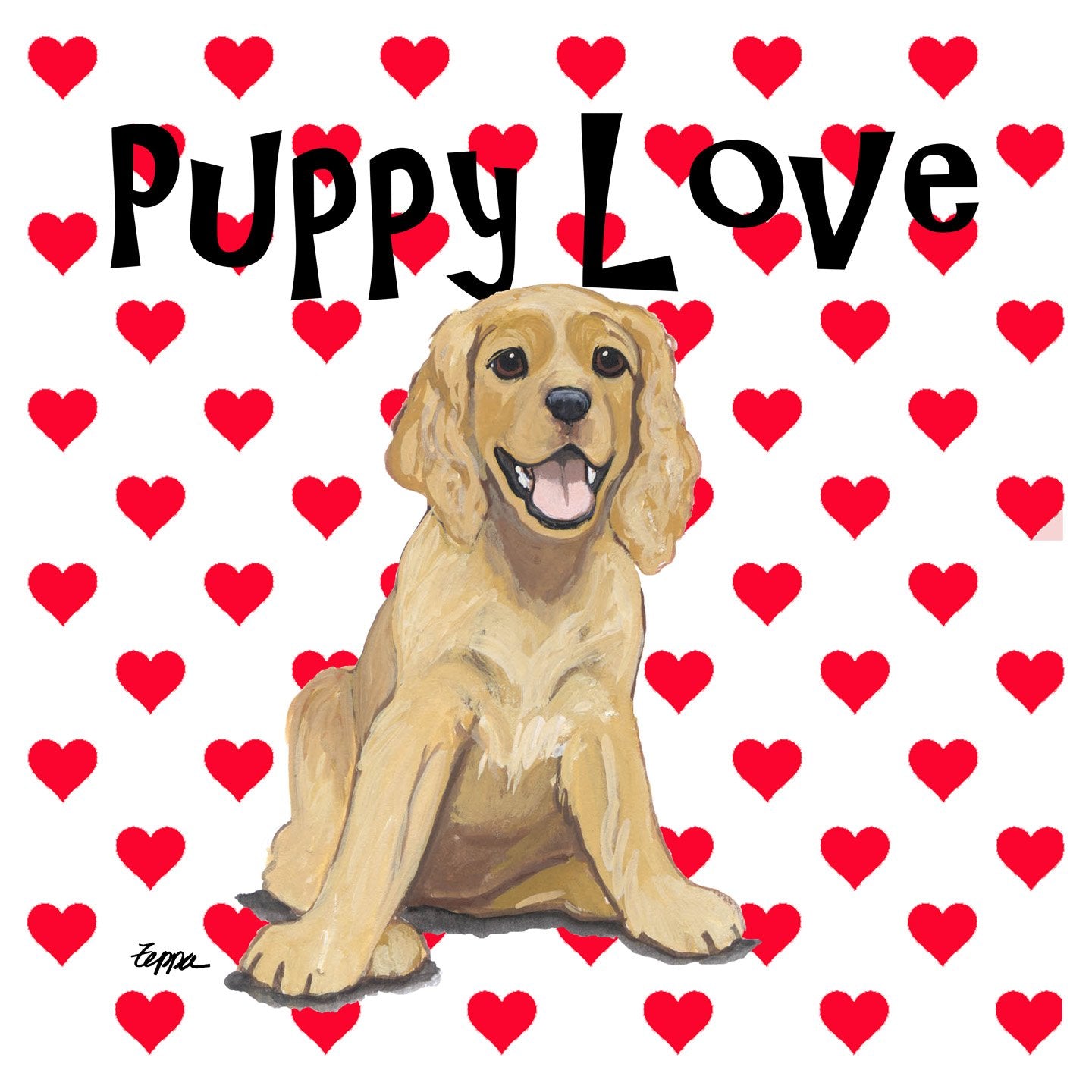 American Cocker Spaniel Puppy Love - Women's Fitted T-Shirt