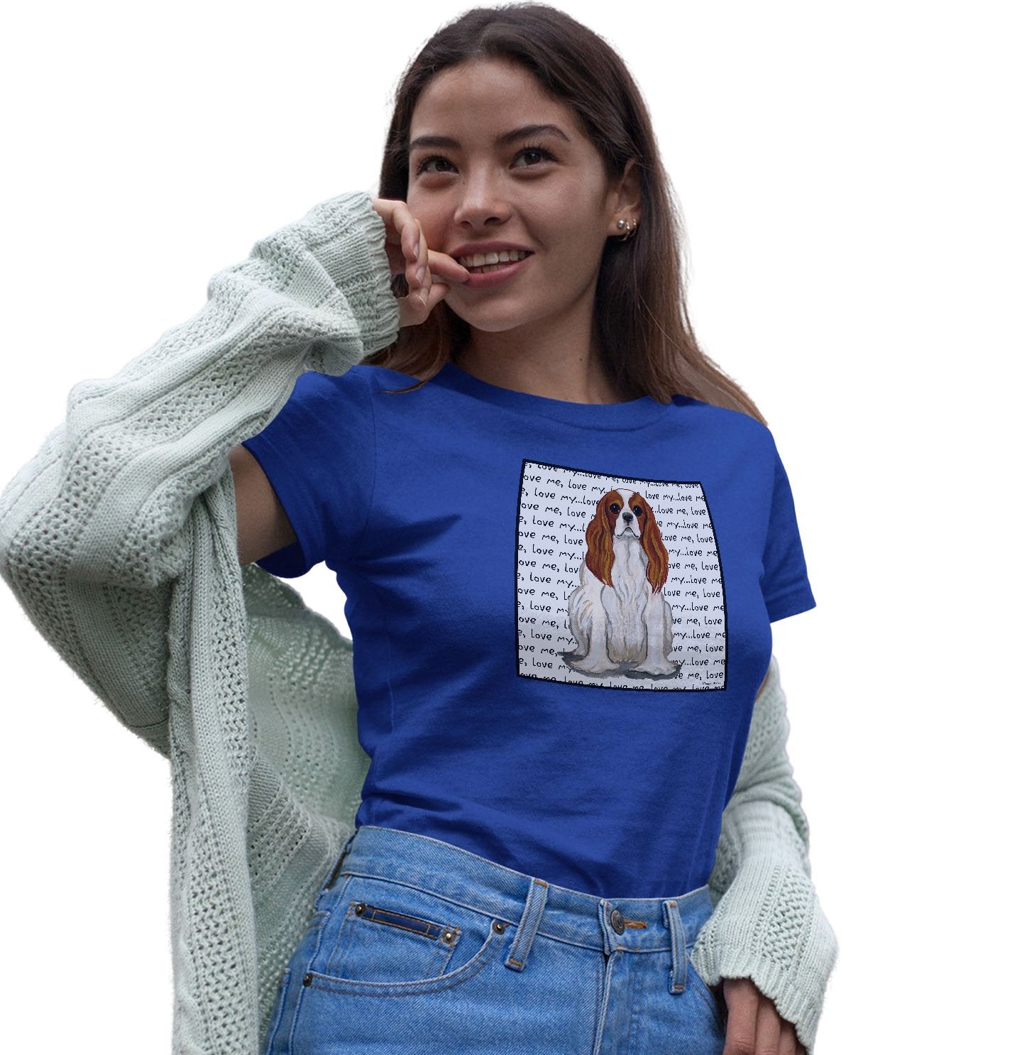 Blenheim Cavalier Love Text - Women's Fitted T-Shirt