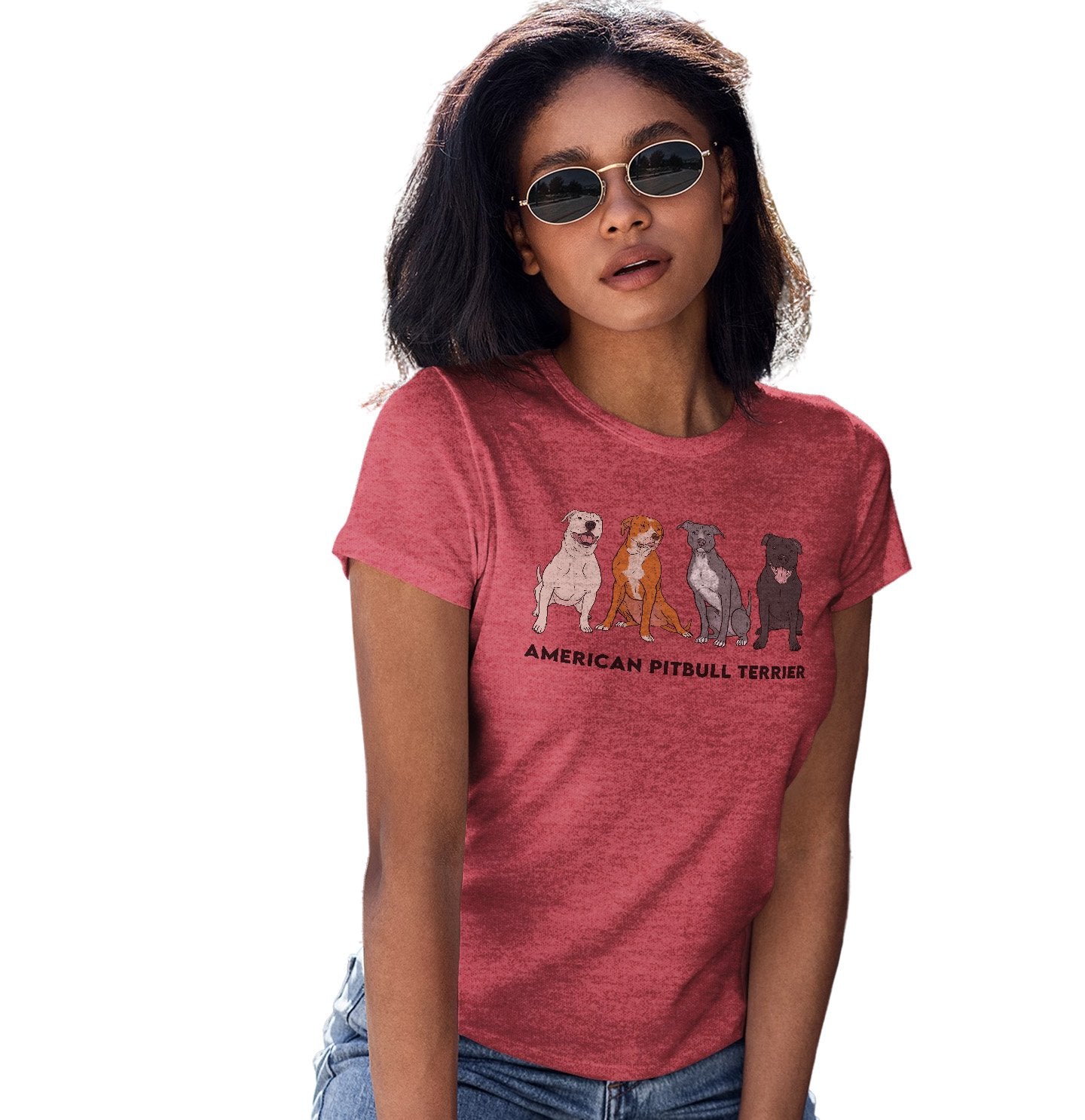 Animal Pride - American Pit Bull Terrier Line Up - Women's Tri-Blend T-Shirt