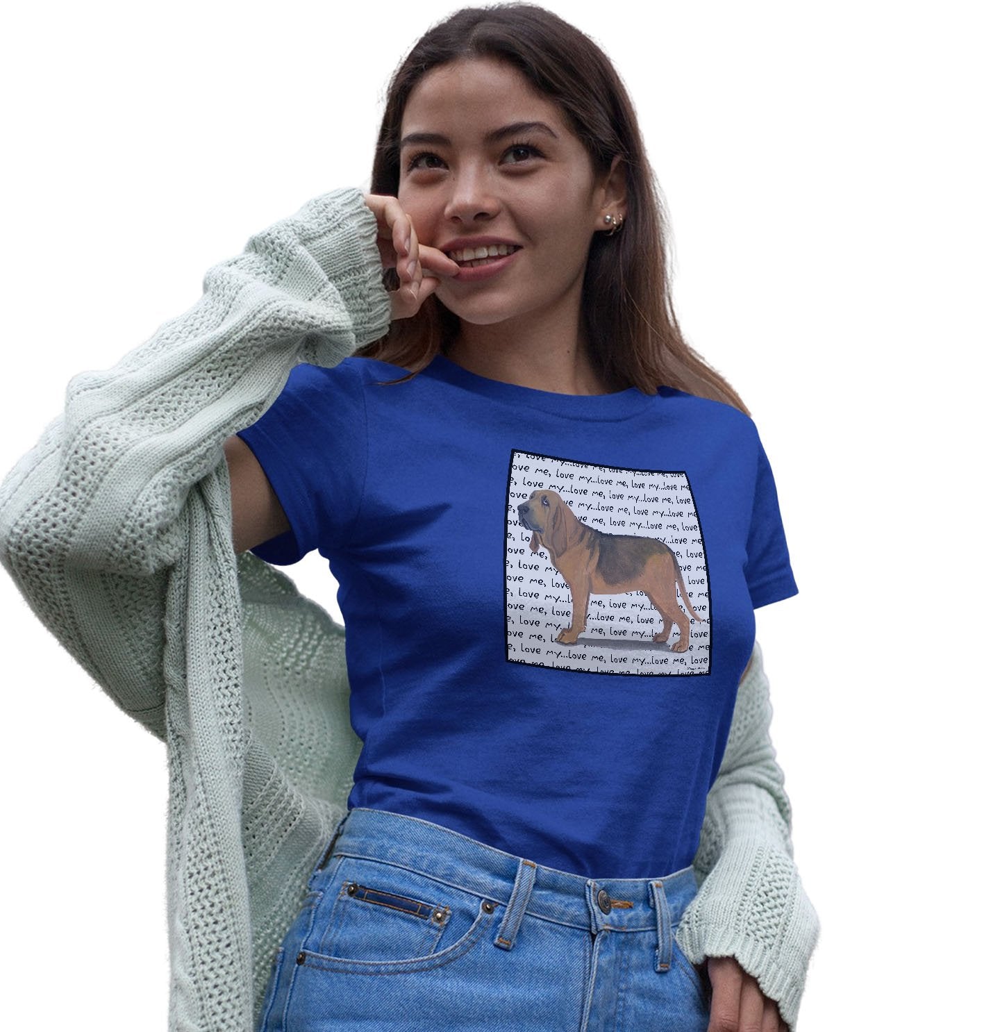 Bloodhound Love Text - Women's Fitted T-Shirt