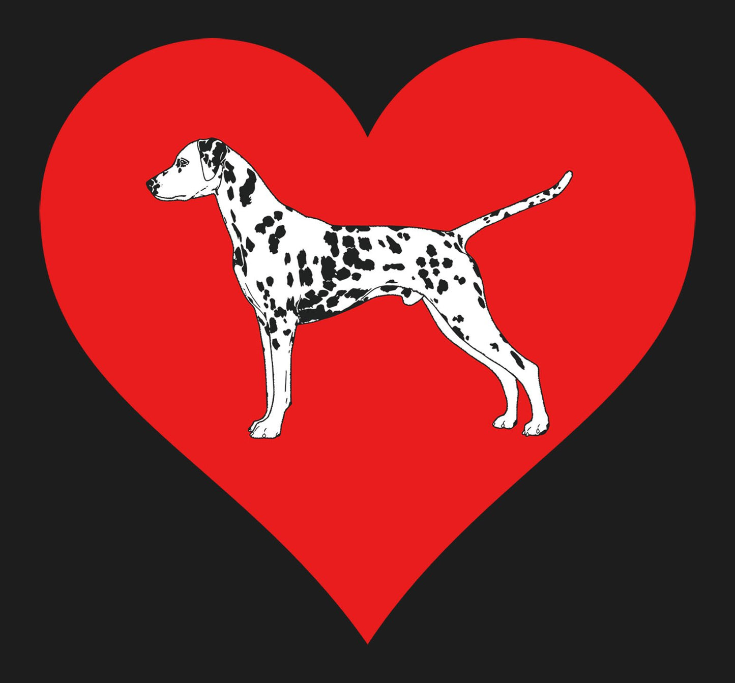 Dalmatian on Heart Left Chest - Women's Full-Zip Hoodie Sweatshirt