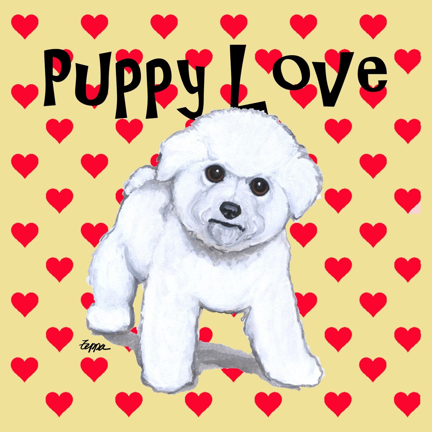 Bichon Frise Puppy Love - Adult Unisex T-Shirt