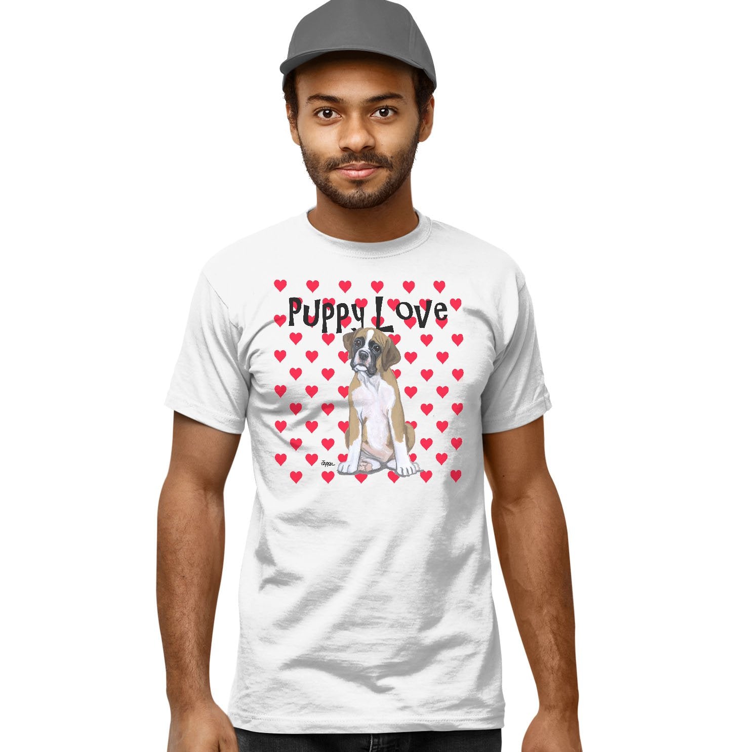 Boxer Puppy Love - Adult Unisex T-Shirt