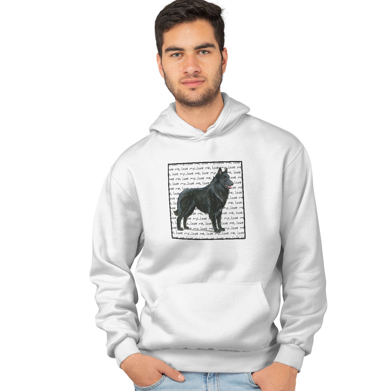 Belgian Shepherd Love Text - Adult Unisex Hoodie Sweatshirt
