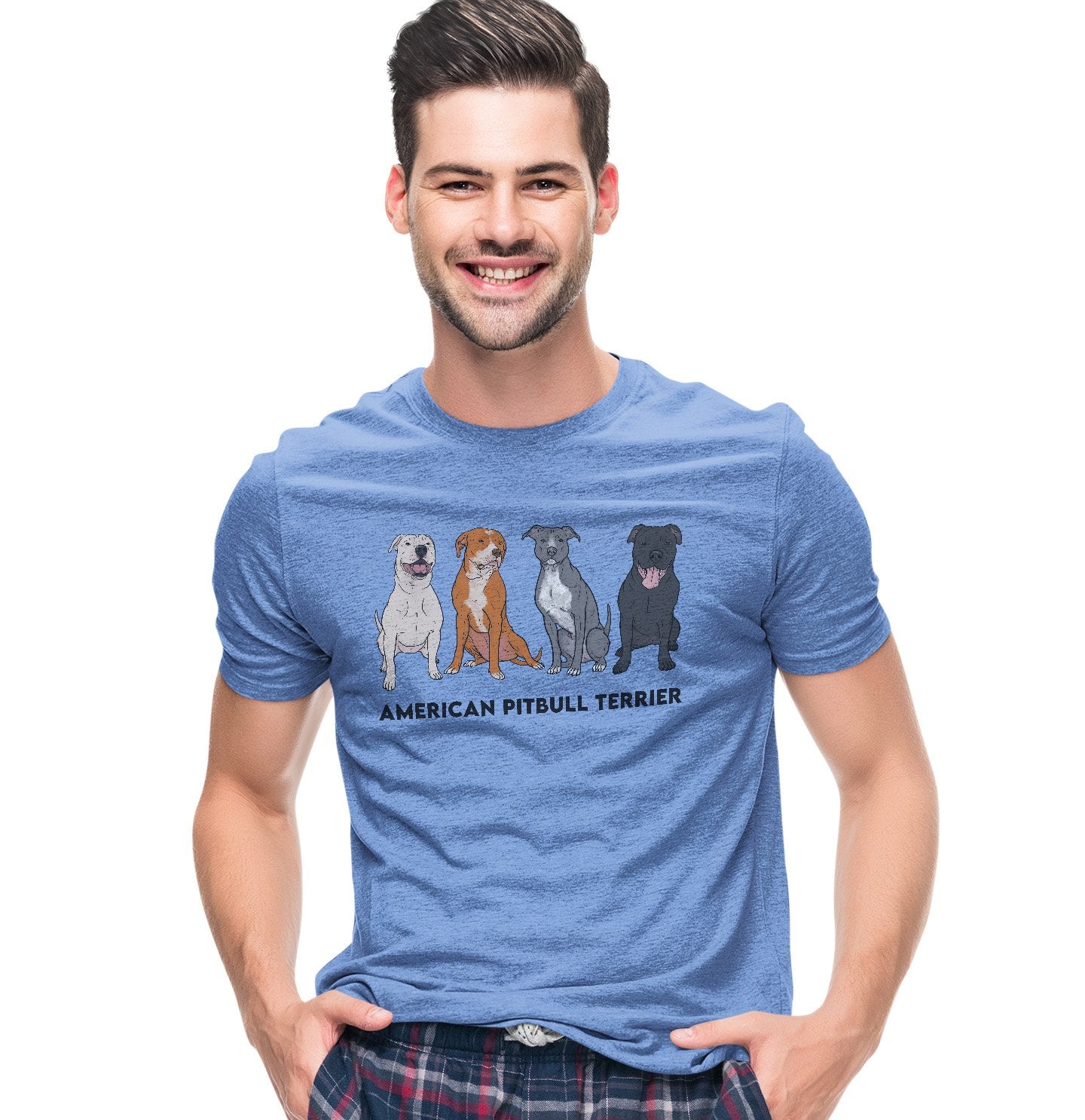American Pit Bull Terrier Line Up - Adult Tri-Blend T-Shirt