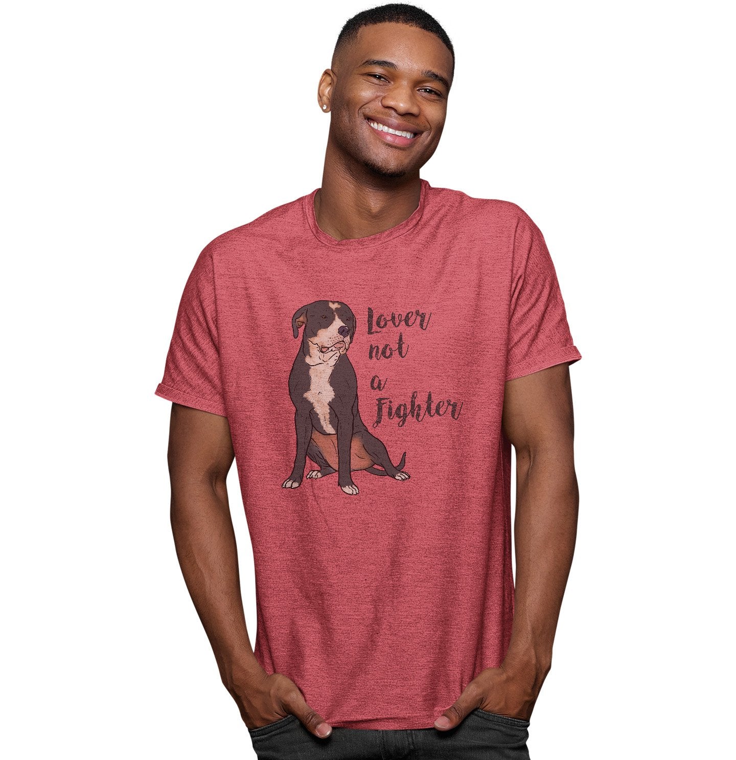Animal Pride - Black & White Pit Bull Lover Not Fighter - Adult Tri-Blend T-Shirt
