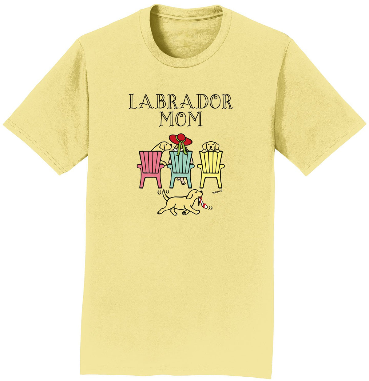 Yellow Labrador Dog Mom Deck Chairs - Adult Unisex T-Shirt