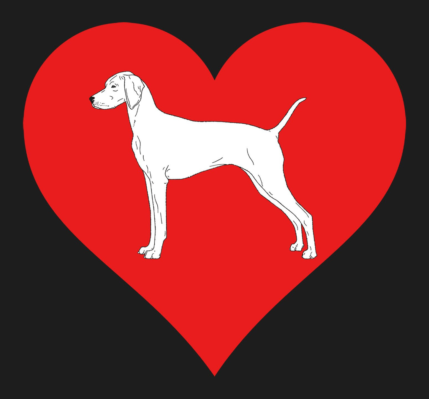 Vizsla on Heart Left Chest - Women's Full-Zip Hoodie Sweatshirt