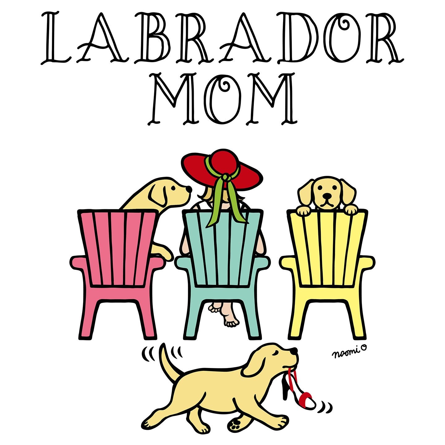 Yellow Labrador Dog Mom Deck Chairs - Women's V-Neck T-Shirt