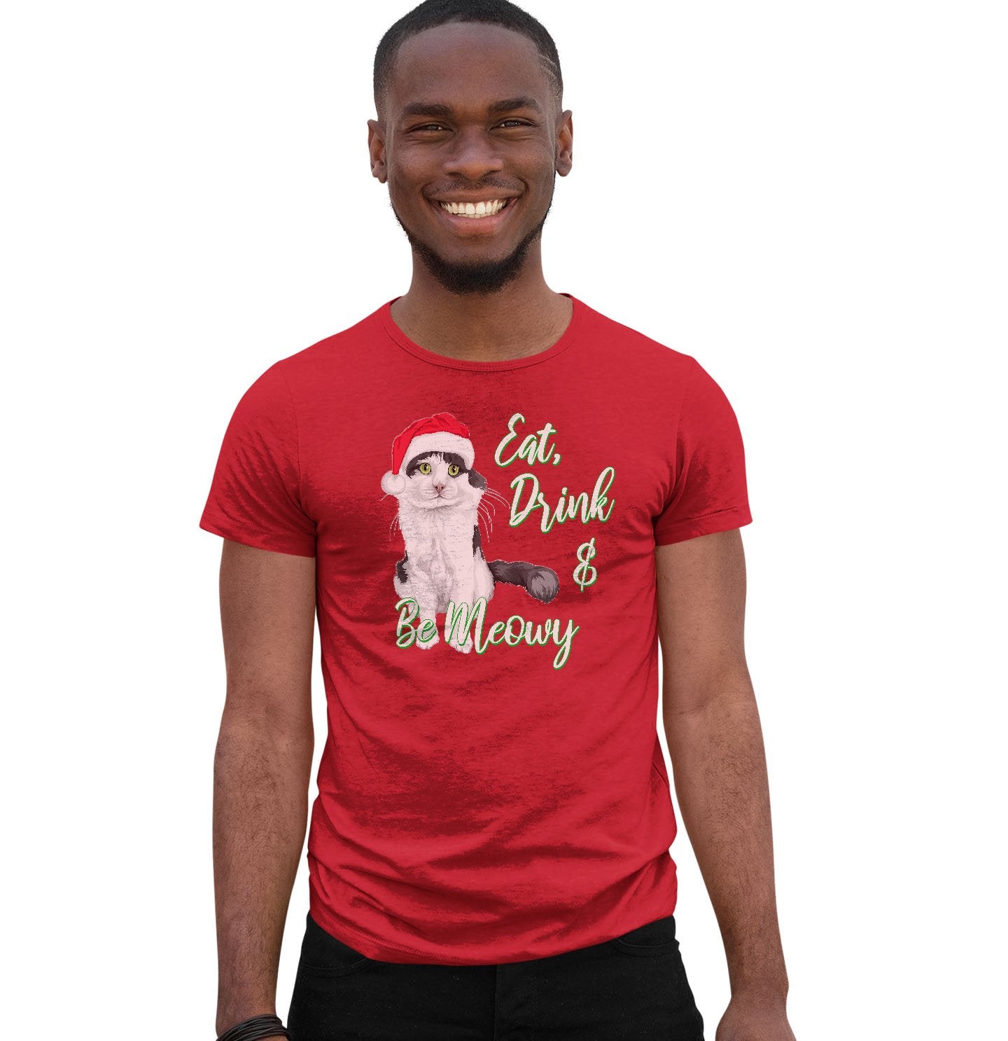 Eat Drink and Be Meowy - Adult Unisex T-Shirt