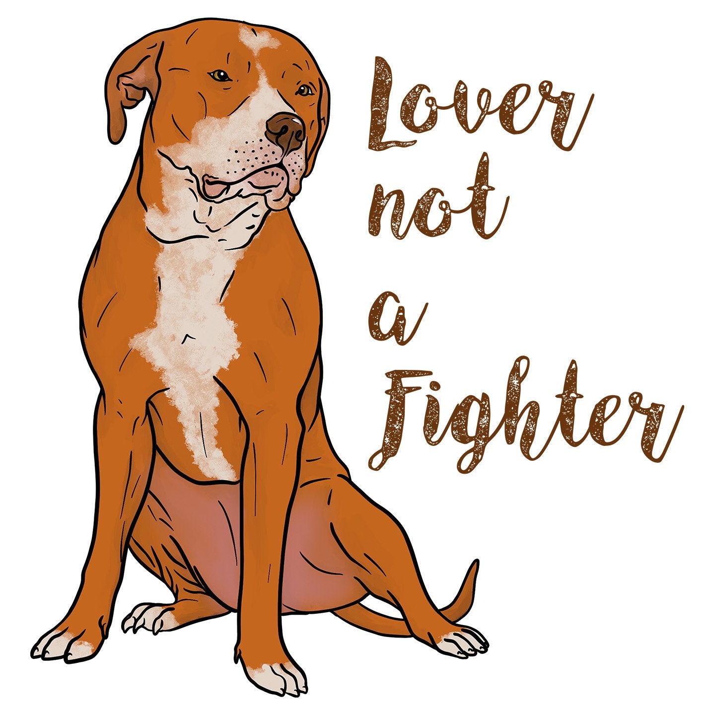 Red & White Pit Bull Lover Not Fighter - Adult Unisex Hoodie Sweatshirt