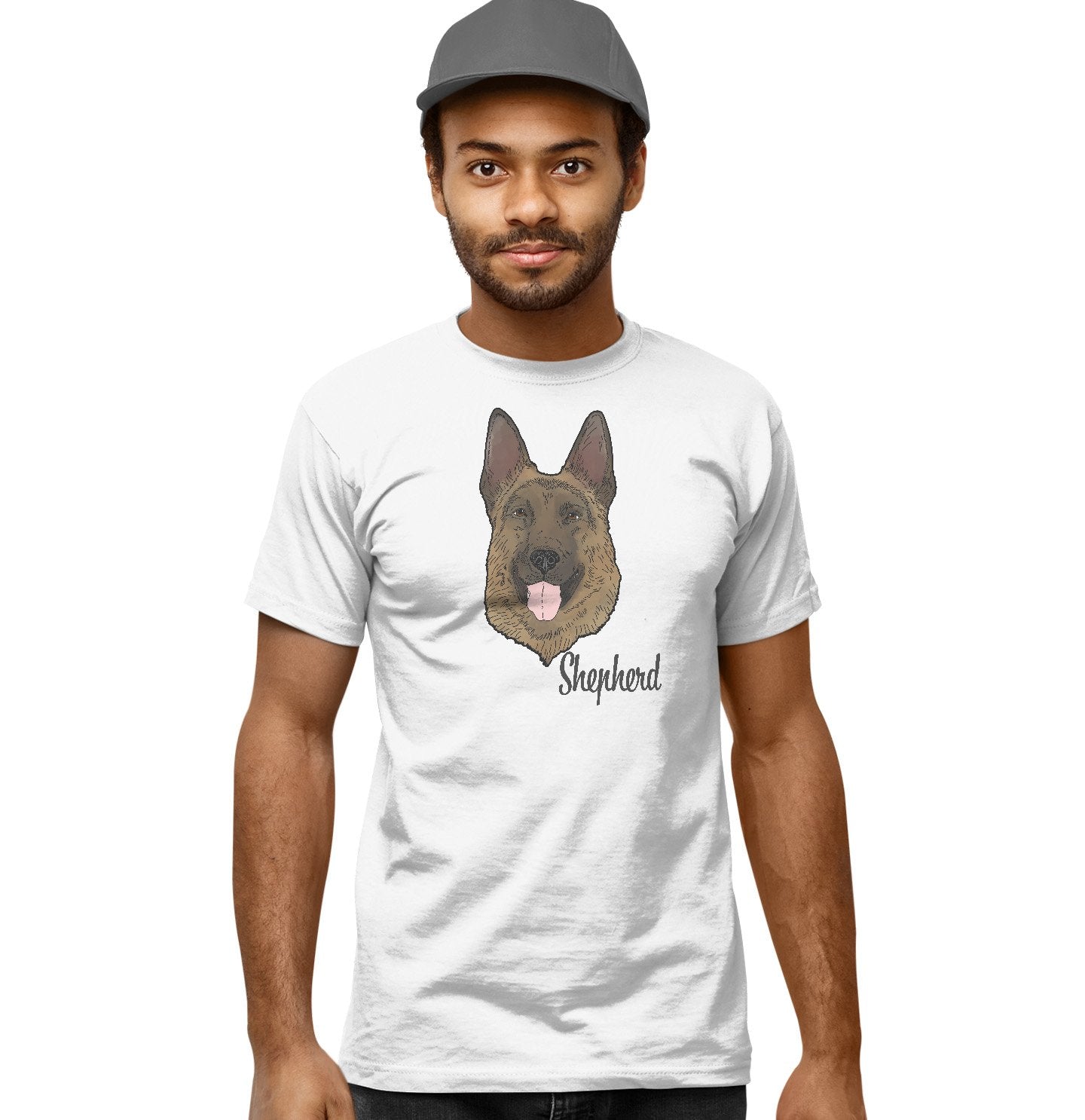 Black & Tan German Shepherd Headshot - Adult Unisex T-Shirt