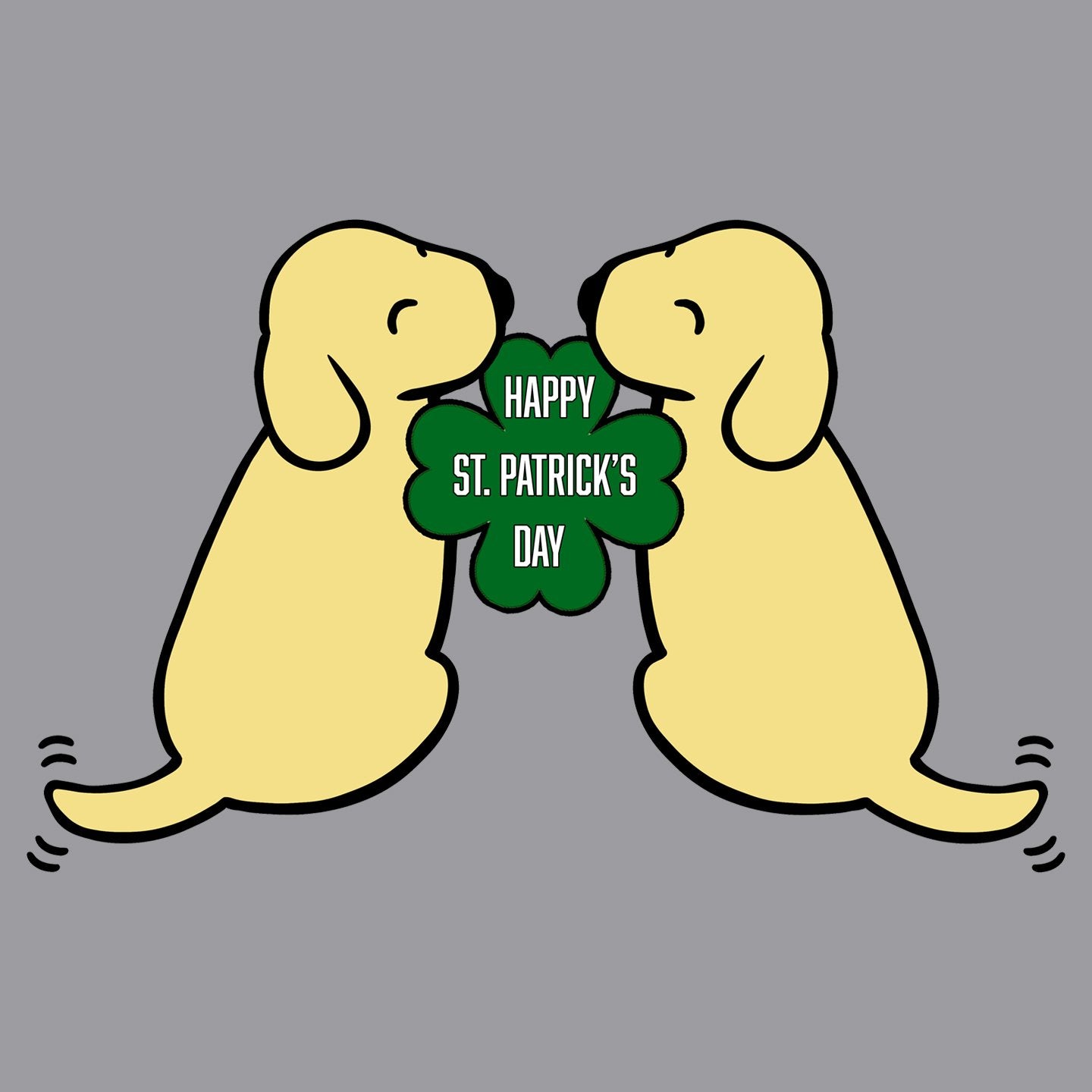 Happy St. Patrick's Day Yellow Lab Puppies - Adult Adjustable Face Mask