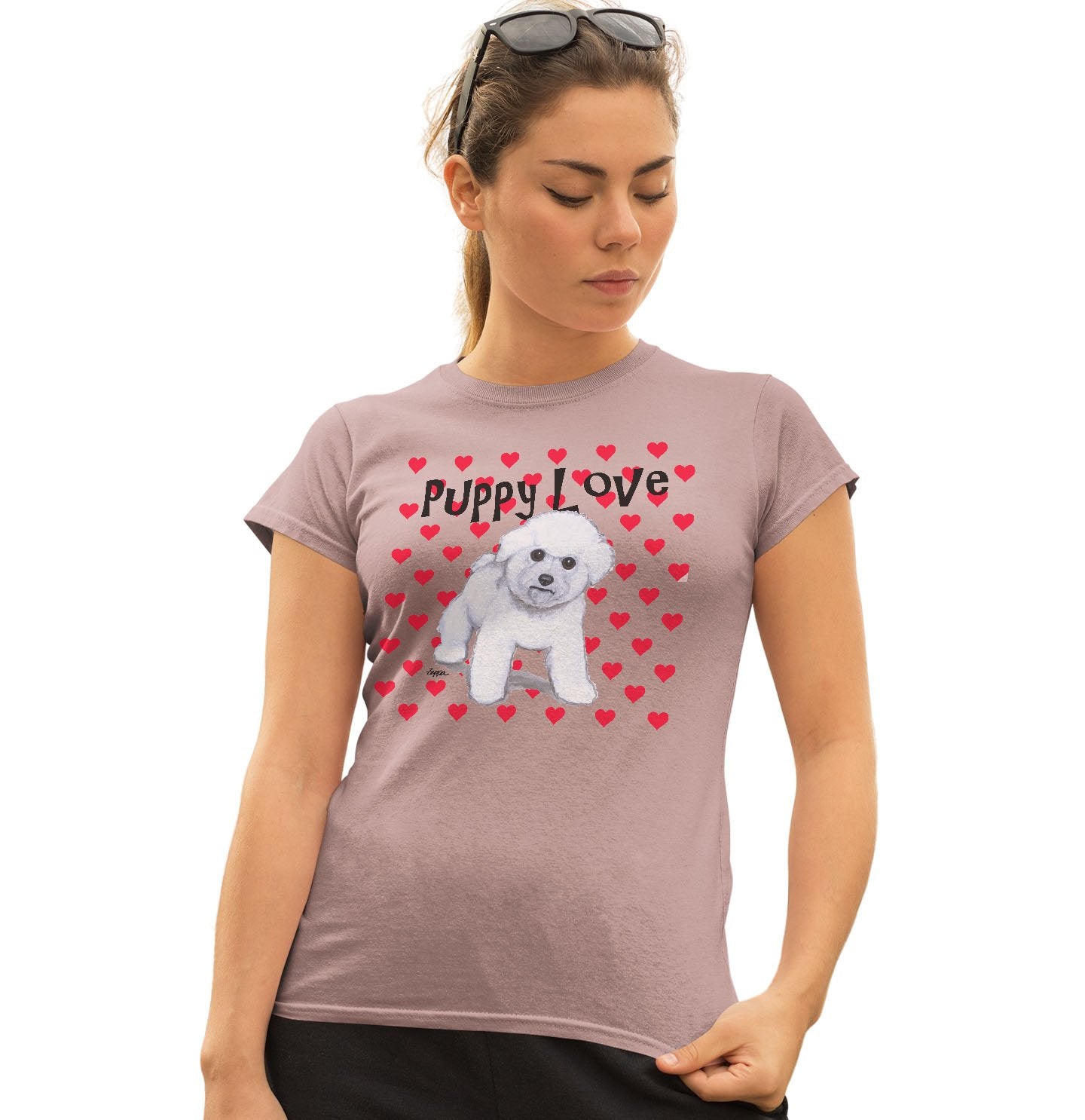 Bichon Frise Puppy Love - Women's Fitted T-Shirt