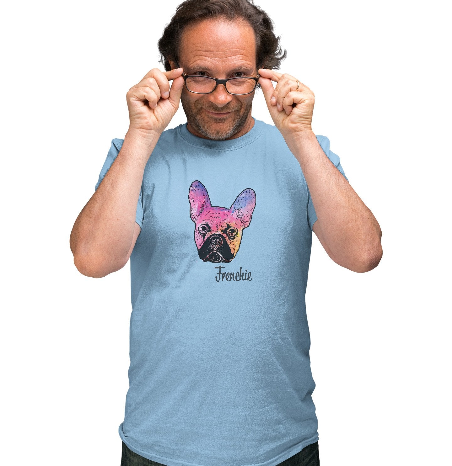 Animal Pride - Colorful Frenchie Headshot - Adult Unisex T-Shirt
