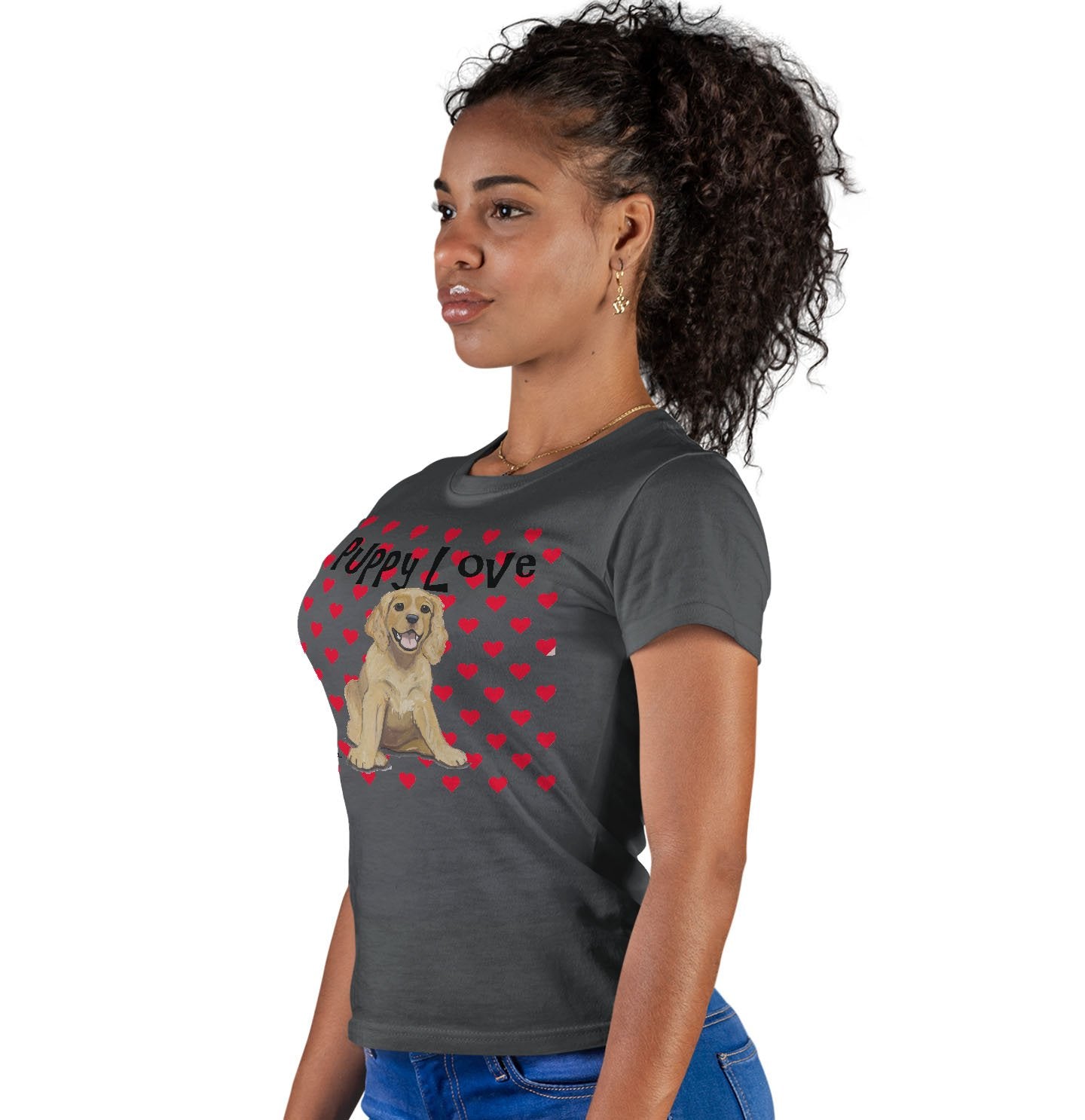 American Cocker Spaniel Puppy Love - Women's Fitted T-Shirt