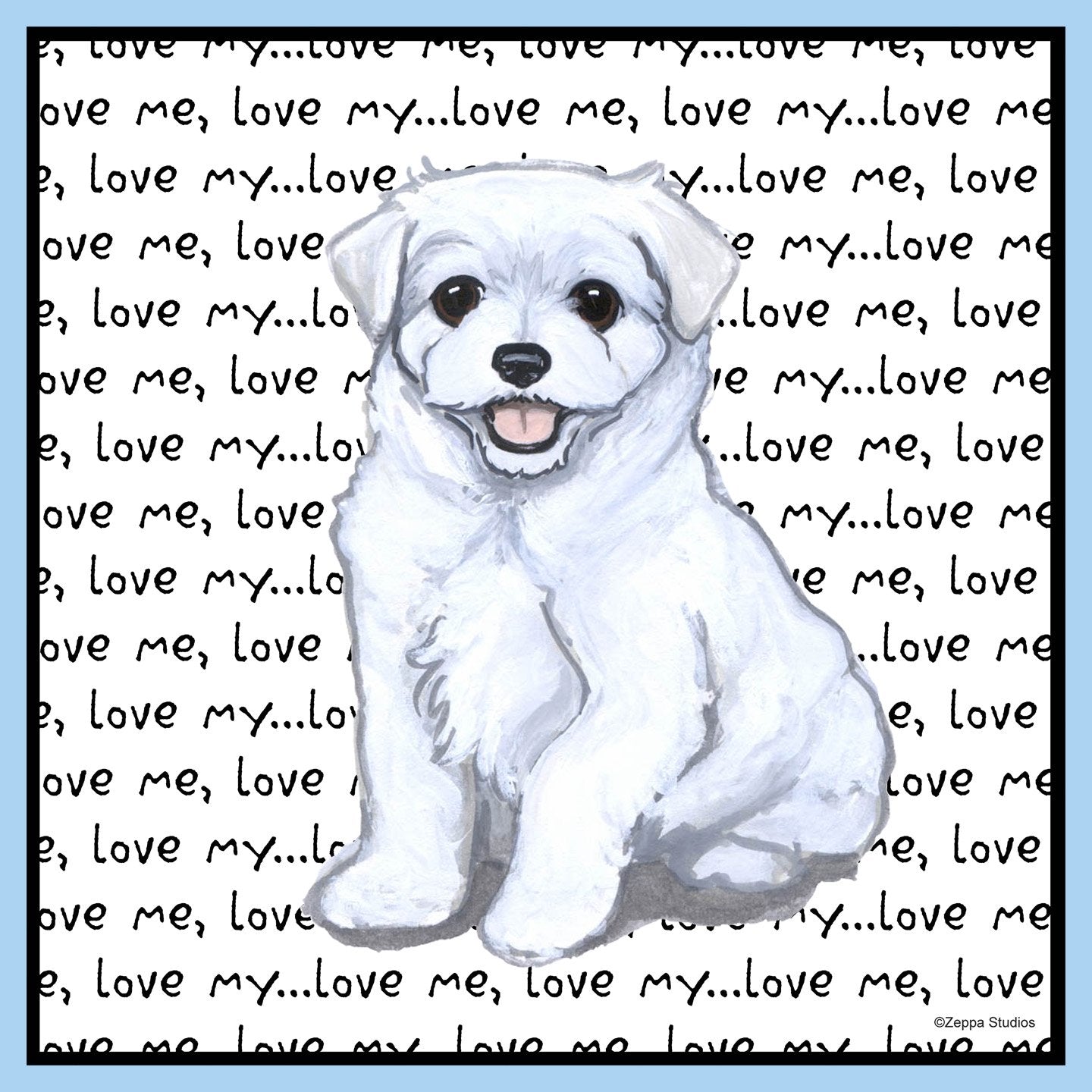 Maltese Puppy Love Text - Adult Unisex T-Shirt