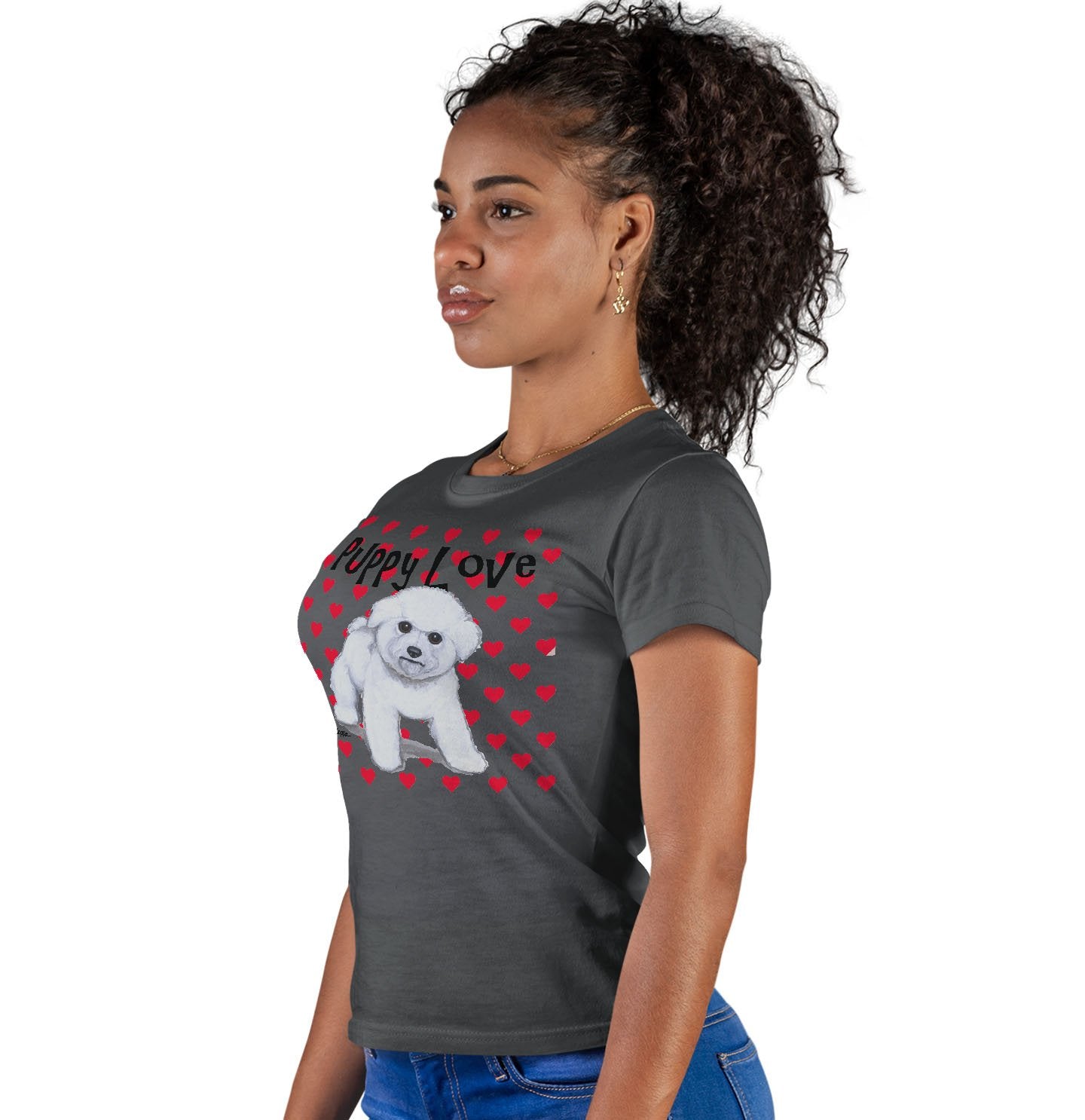 Animal Pride - Bichon Frise Puppy Love - Women's Fitted T-Shirt