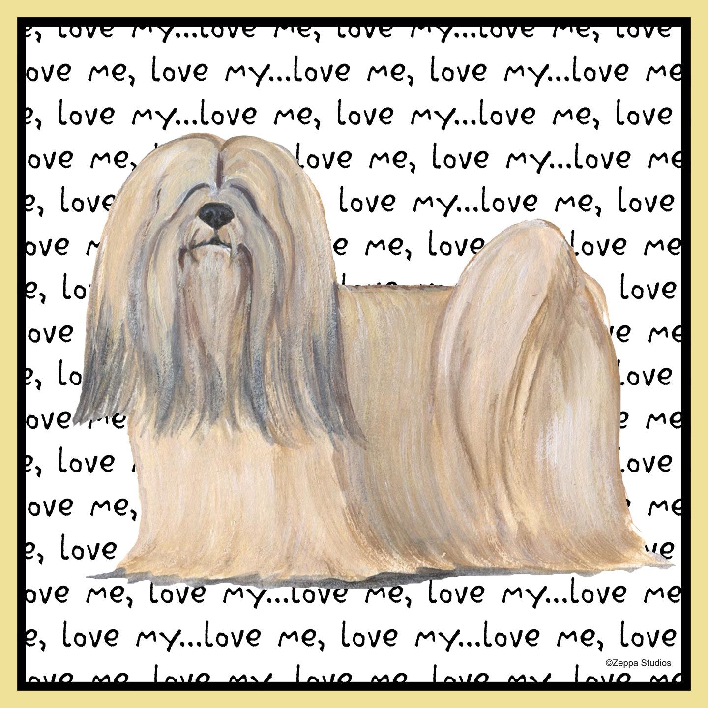 Lhasa Apso Love Text - Adult Unisex T-Shirt