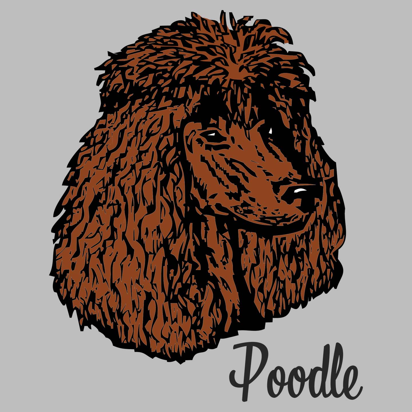 Brown Poodle Headshot - Women's V-Neck T-Shirt