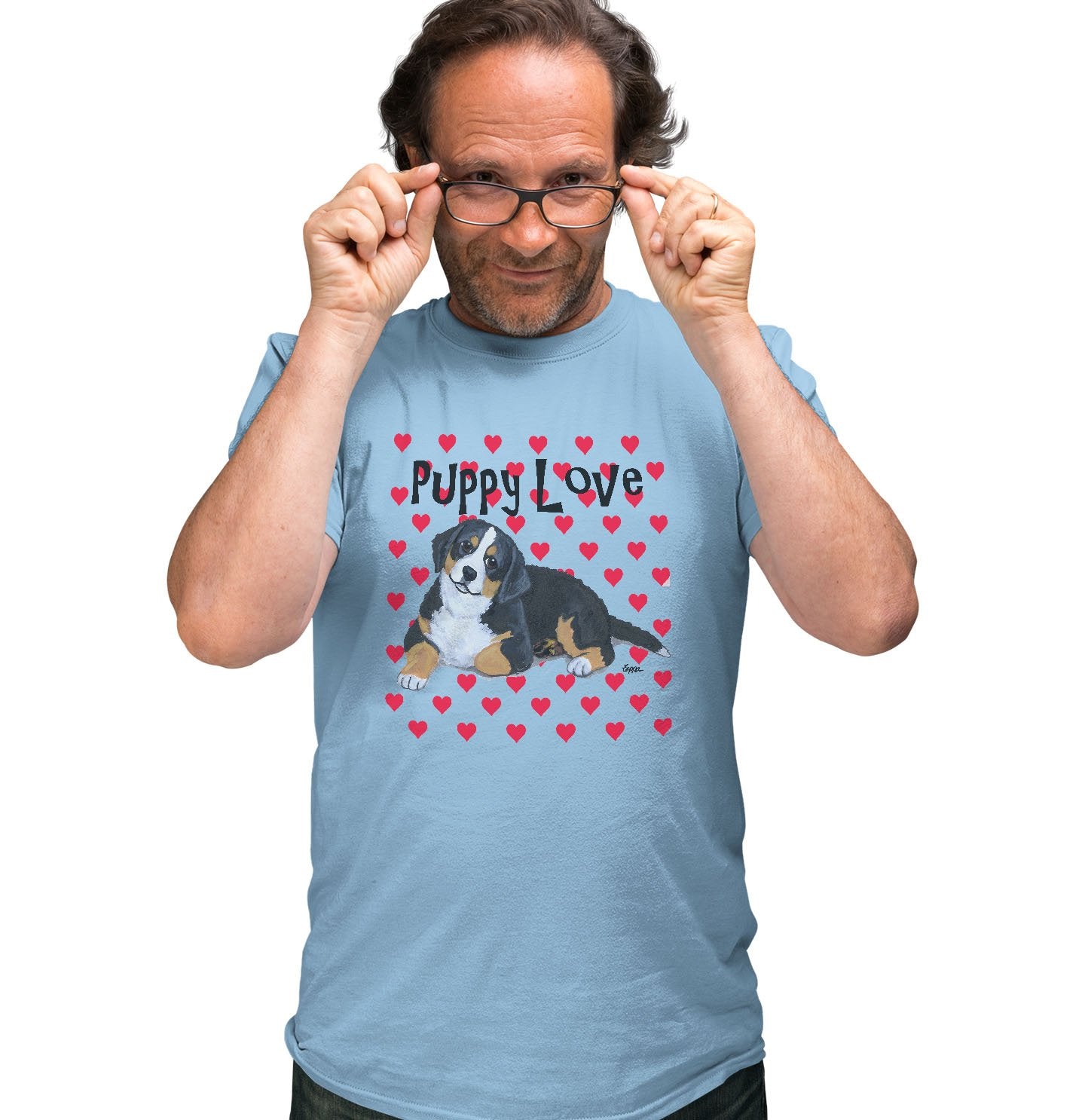Animal Pride - Bernese Mountain Dog Puppy Love - Adult Unisex T-Shirt