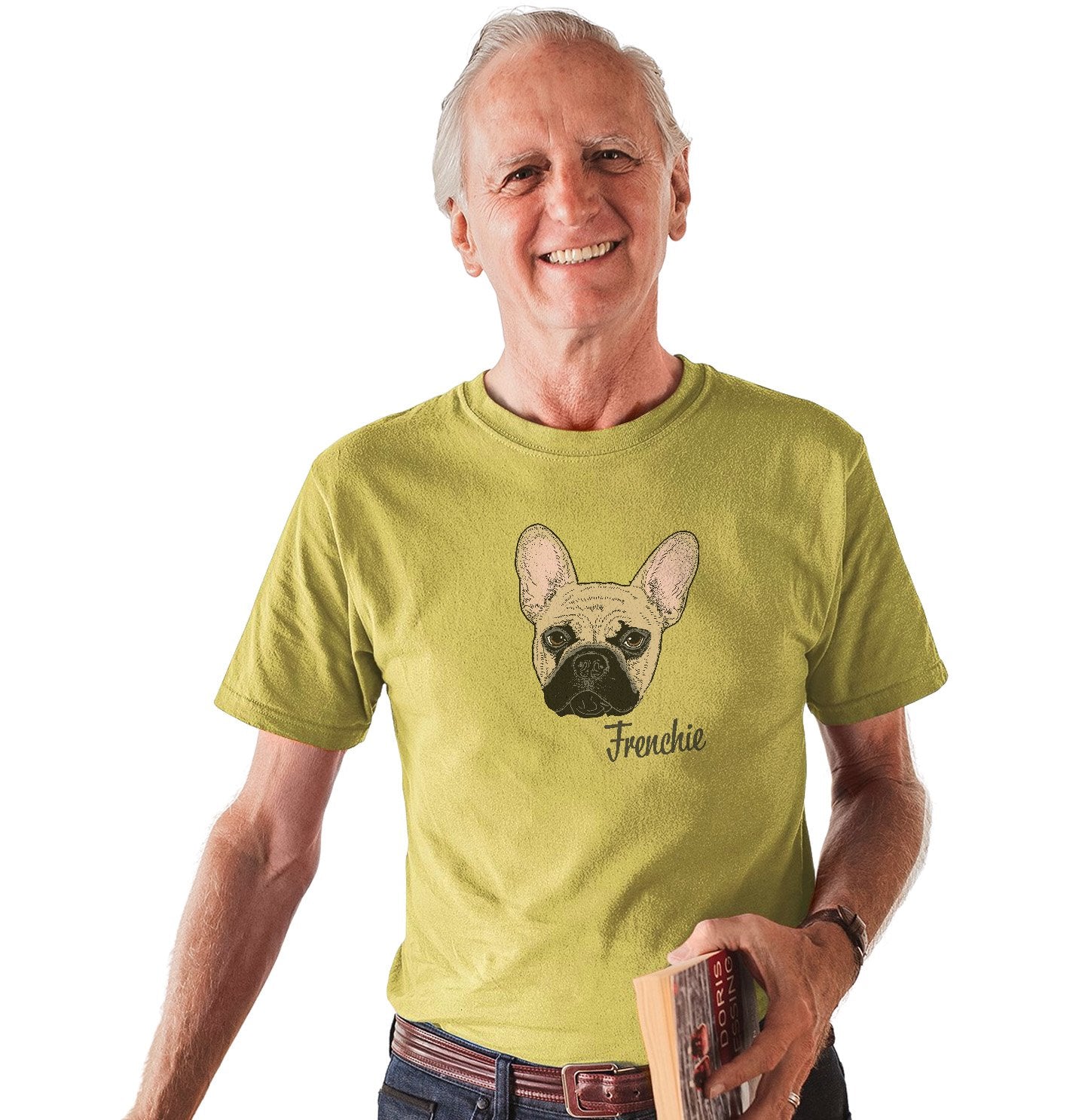 Tan Frenchie Headshot - Adult Unisex T-Shirt