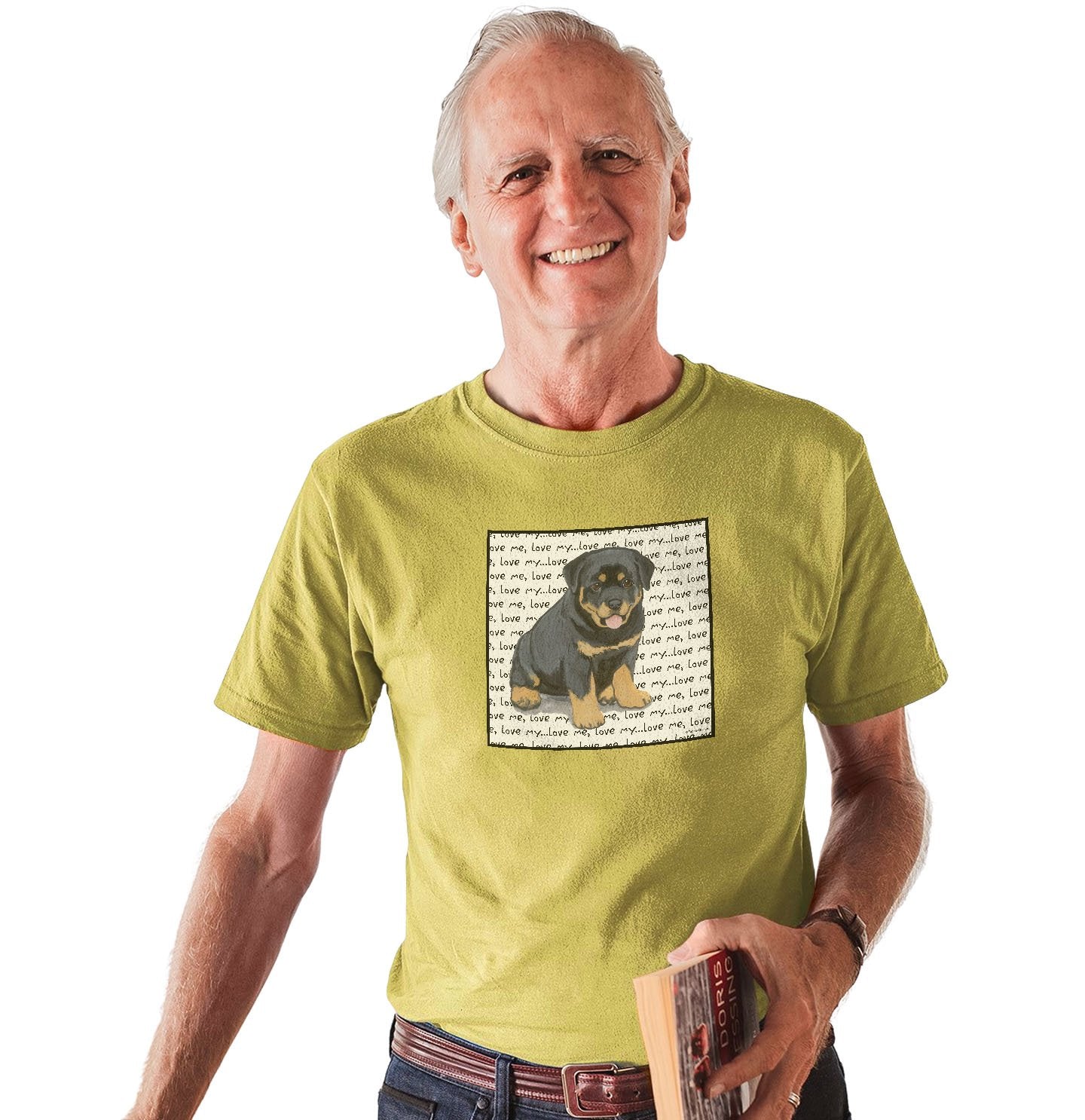 Rottweiler Puppy Love Text - Adult Unisex T-Shirt