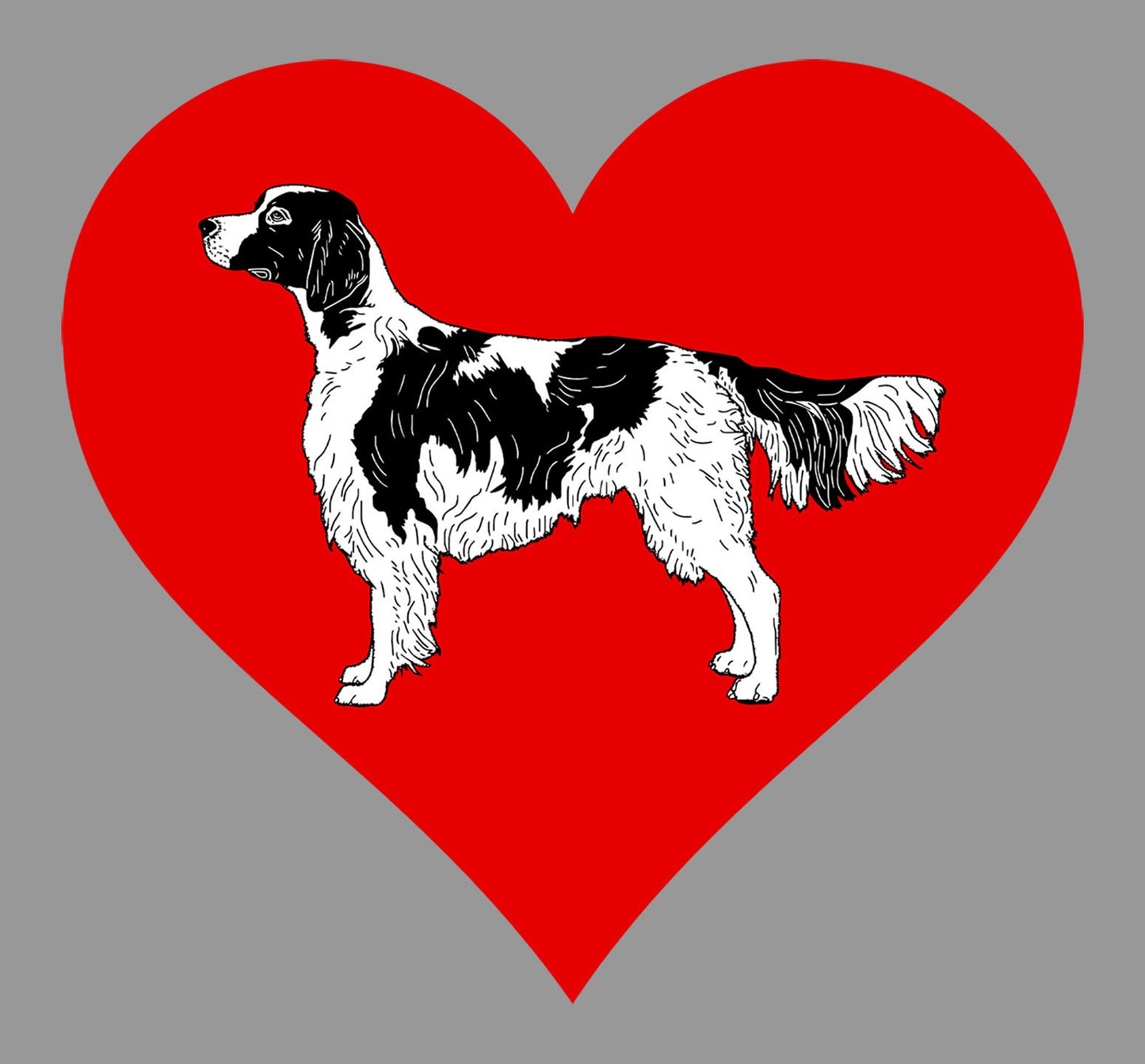 Irish Red and White Setter on Heart Left Chest - Women's Full-Zip Hoodie Sweatshirt